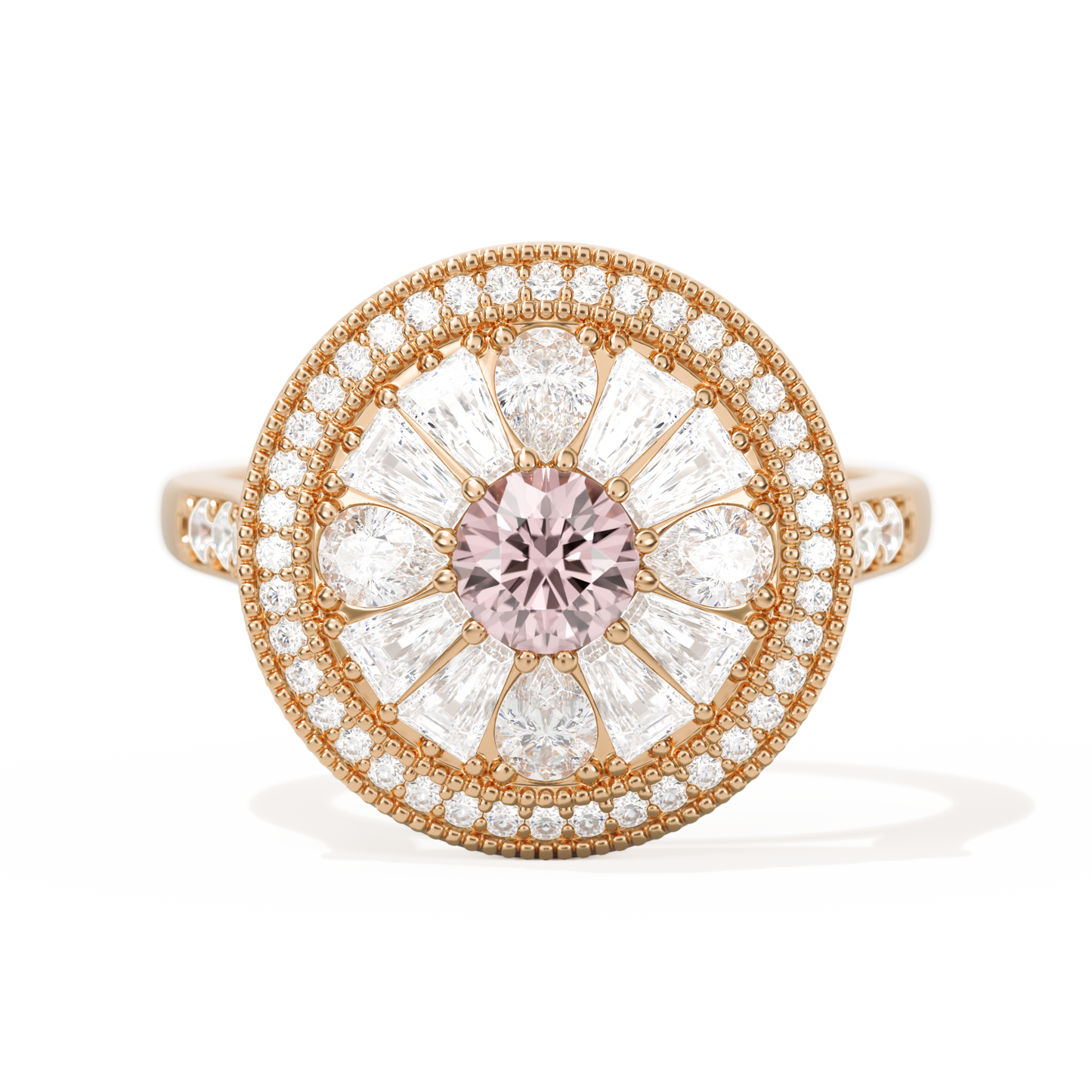 Pear & Baguette Round with Halo