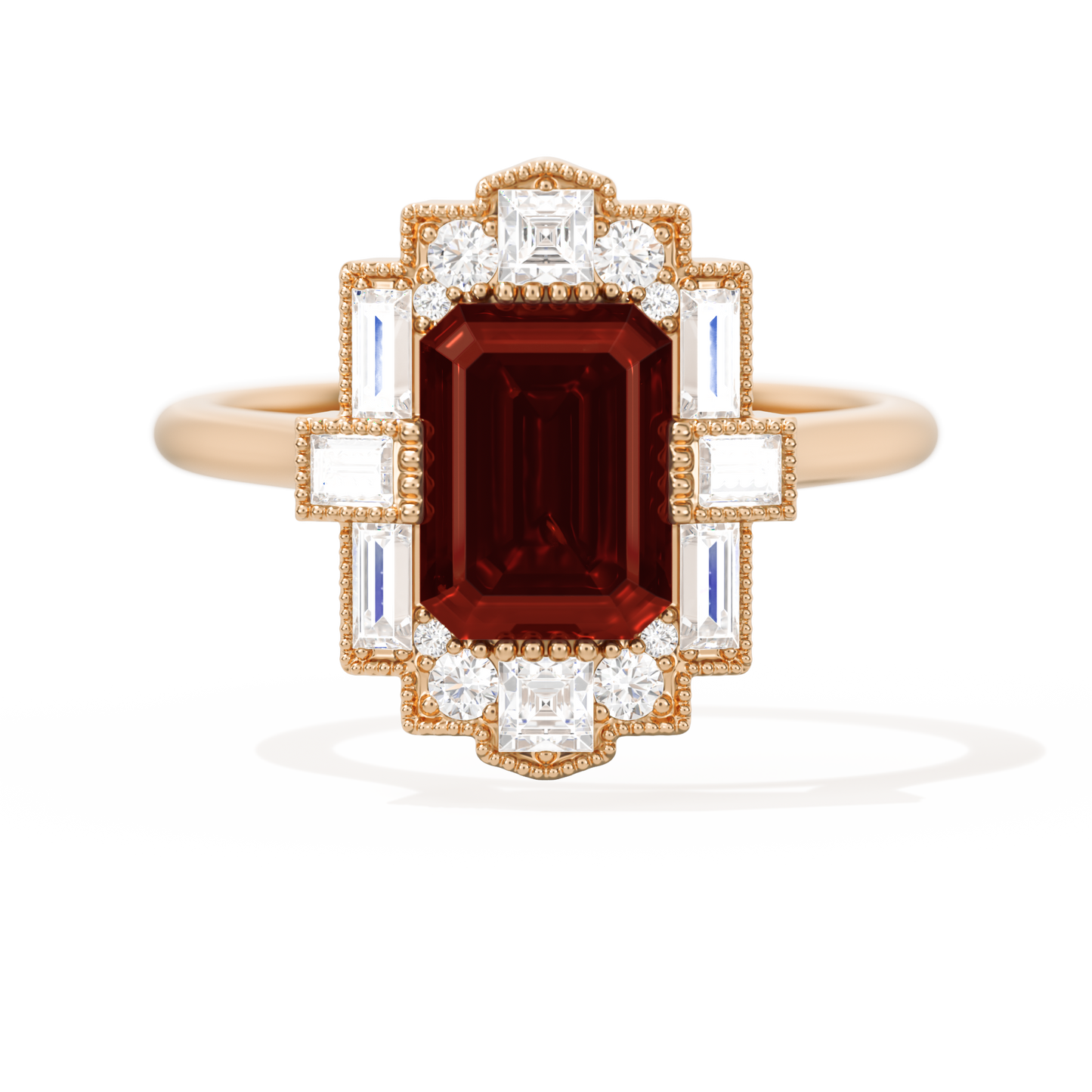 Rectangular Deco with 8x6 Emerald Cut