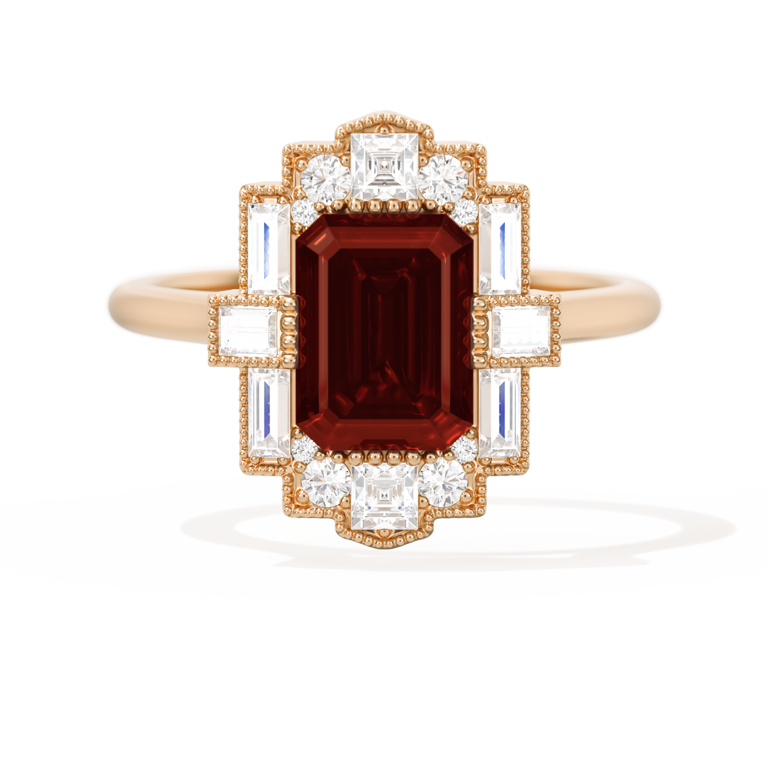 Rectangular Deco with 8x6 Emerald Cut