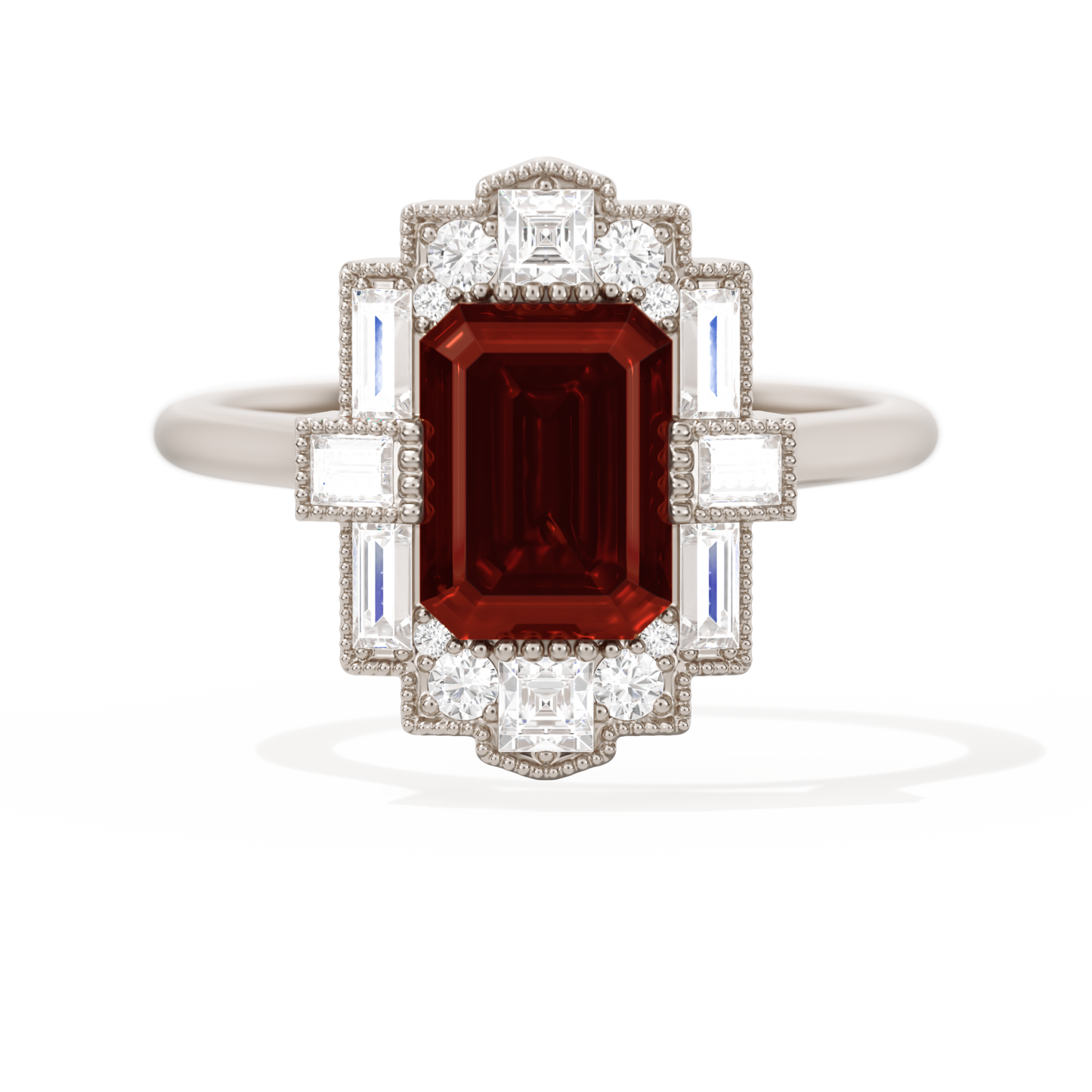 Rectangular Deco with 8x6 Emerald Cut