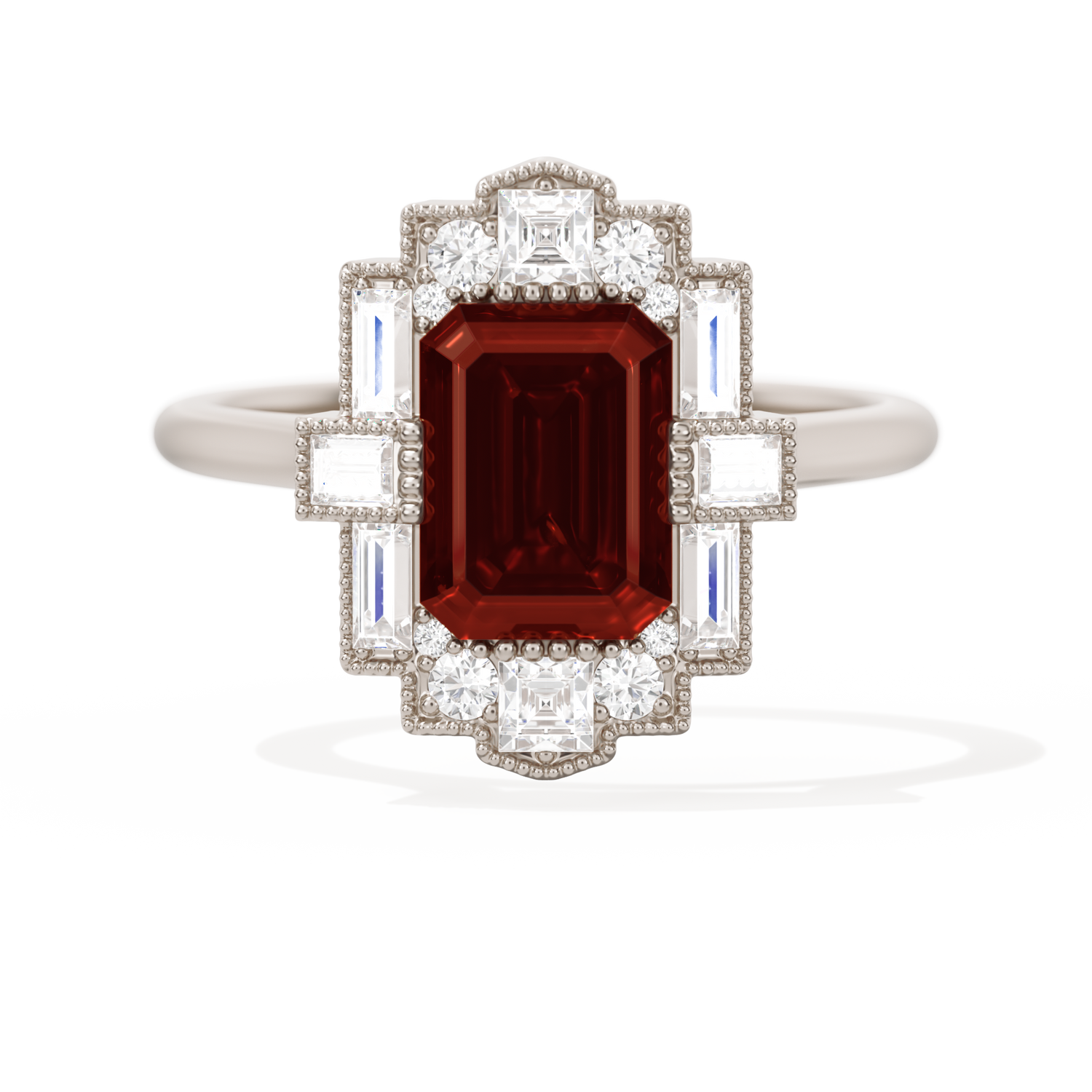 Rectangular Deco with 8x6 Emerald Cut