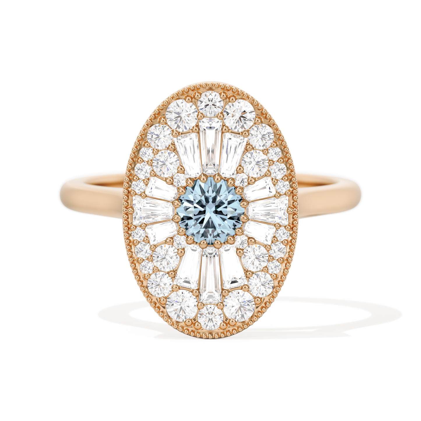 Oval Ballerina Round Center 0.35 ctw