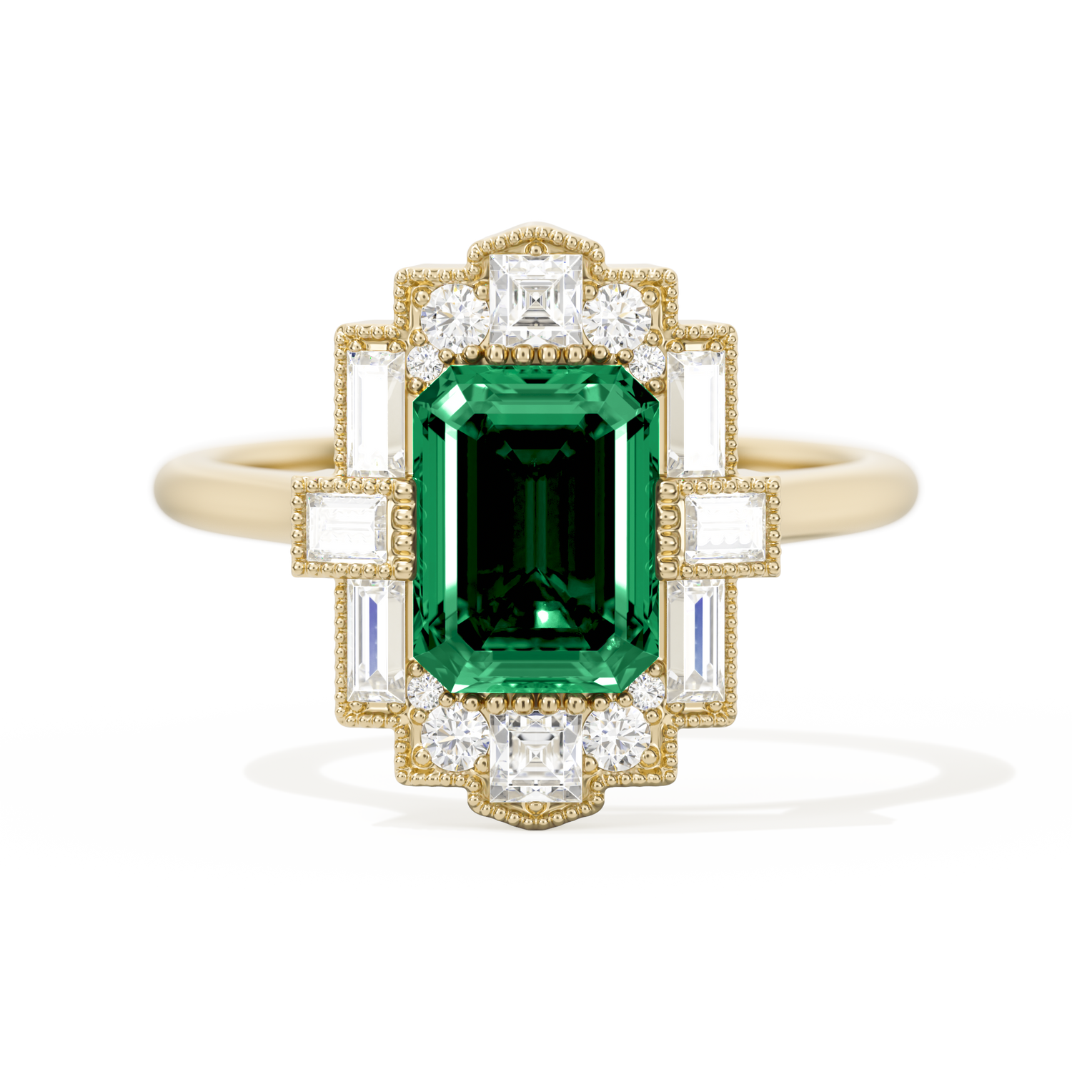 Rectangular Deco with 8x6 Emerald Cut