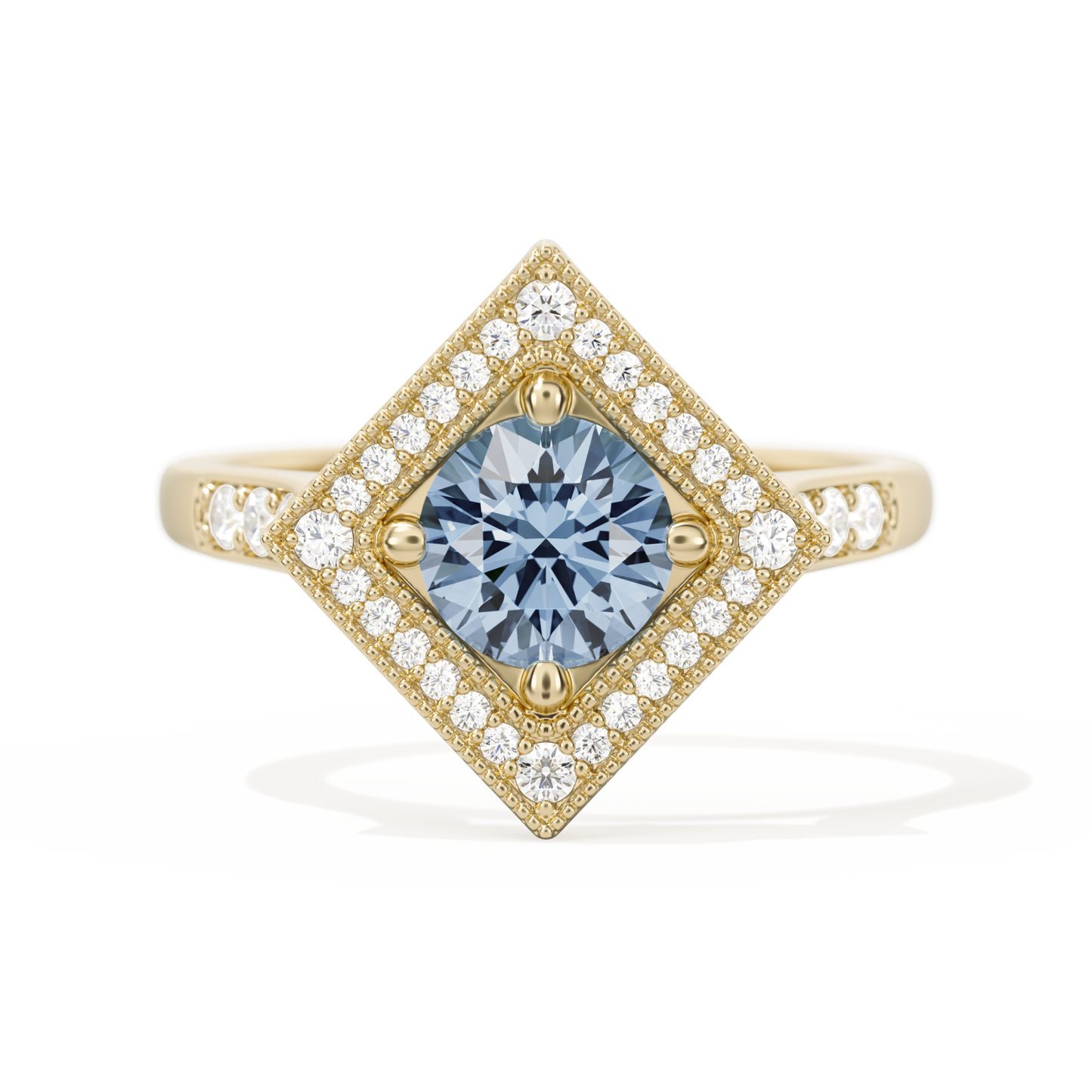 Diamond Shape Halo Round