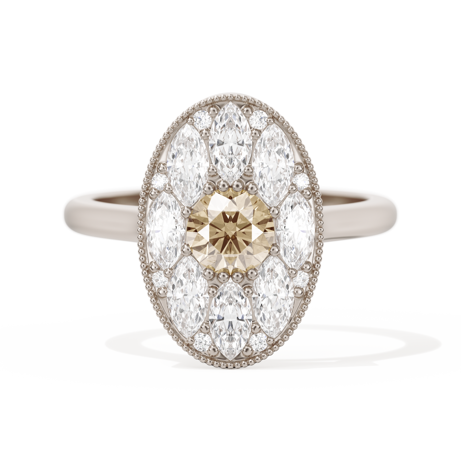 Round with Feather Marquise