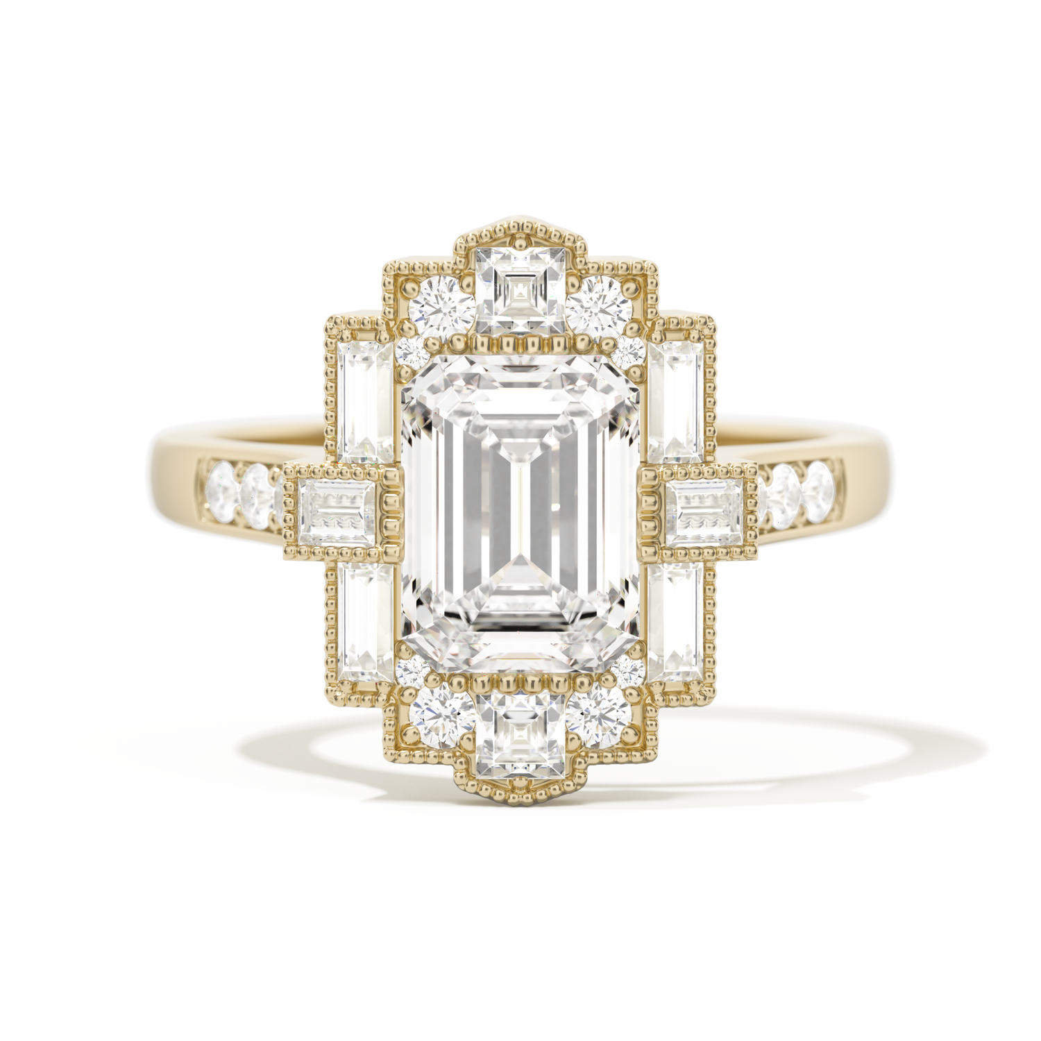 Rectangular Deco with 8x6 Emerald Cut