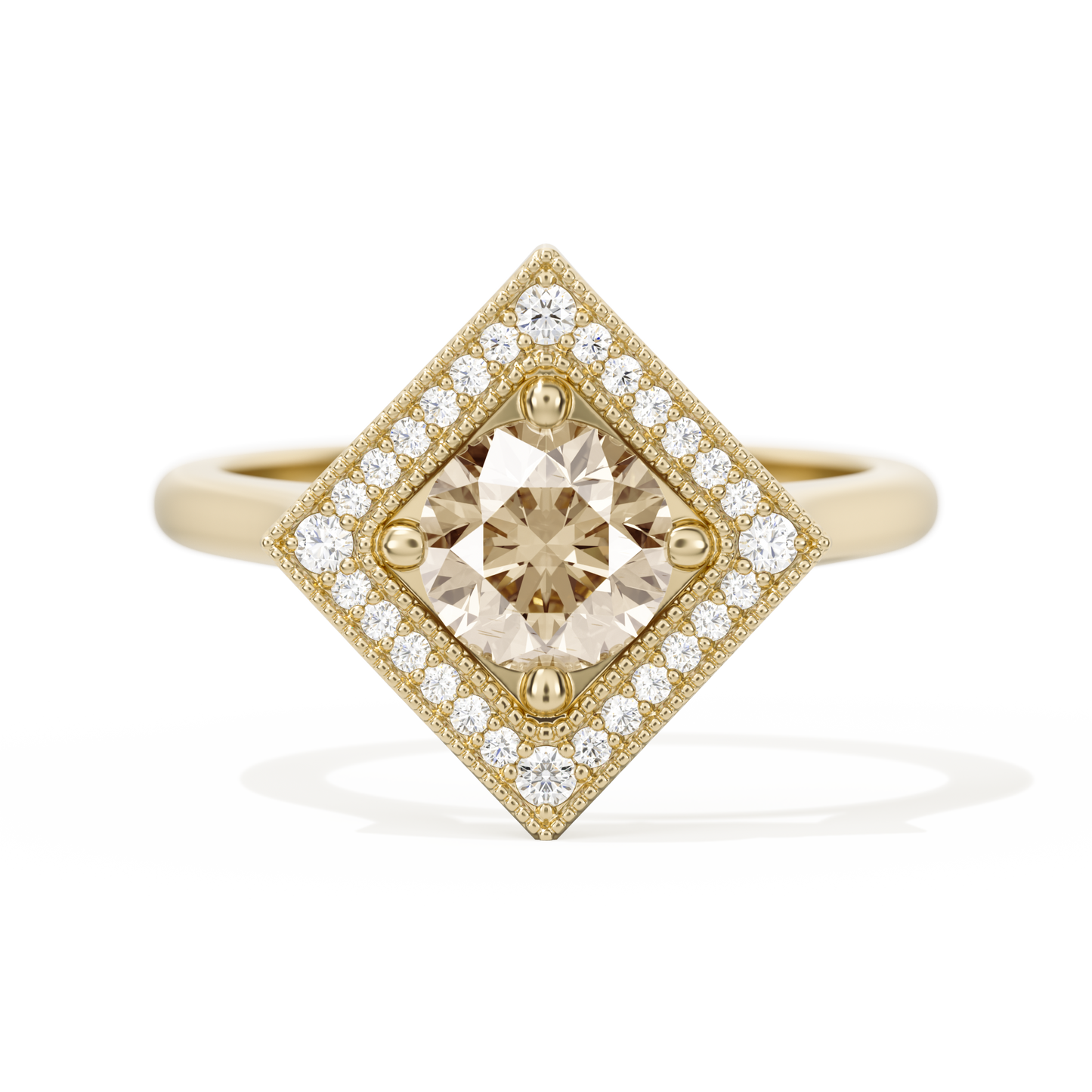 Diamond Shape Halo Round