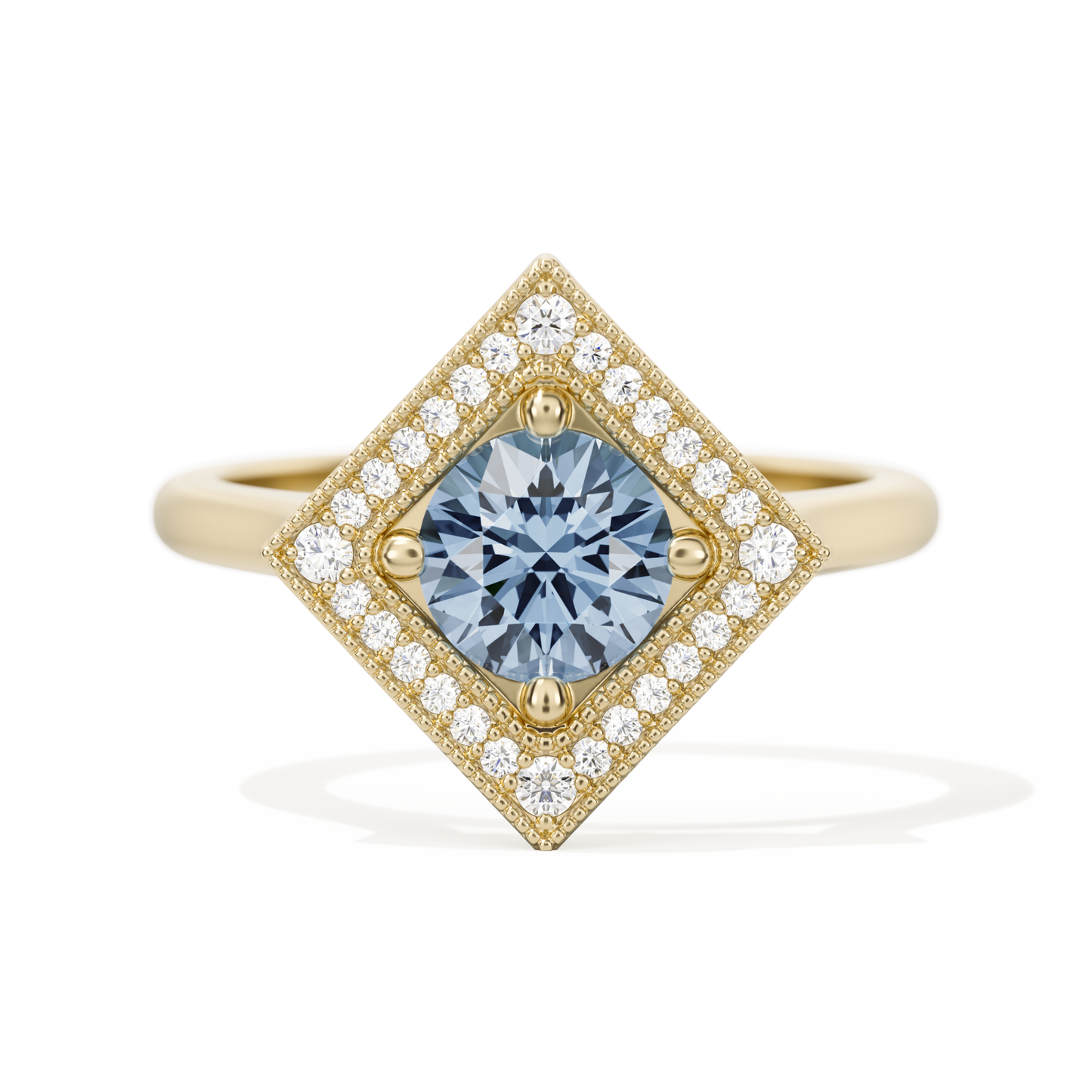 Diamond Shape Halo Round