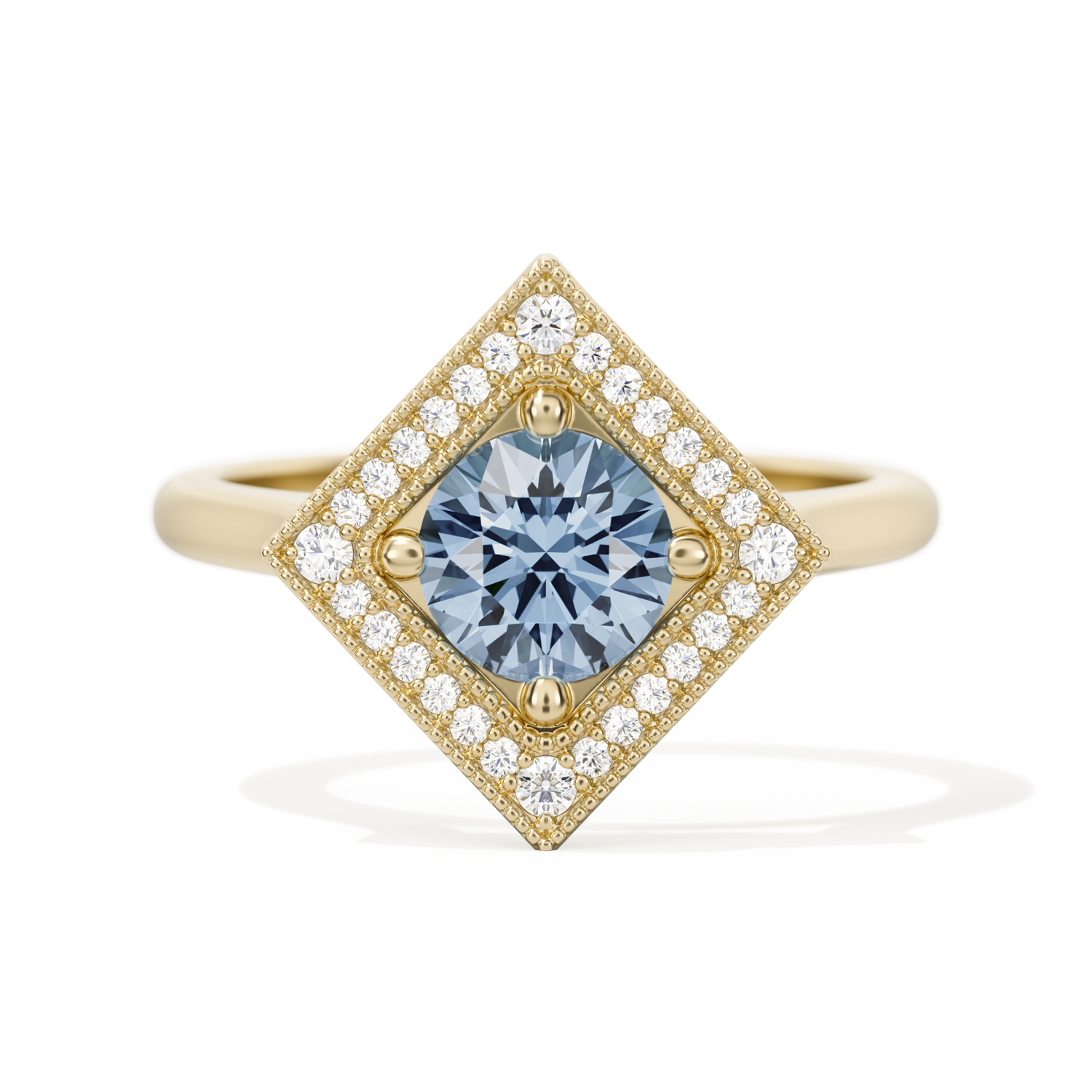 Diamond Shape Halo Round