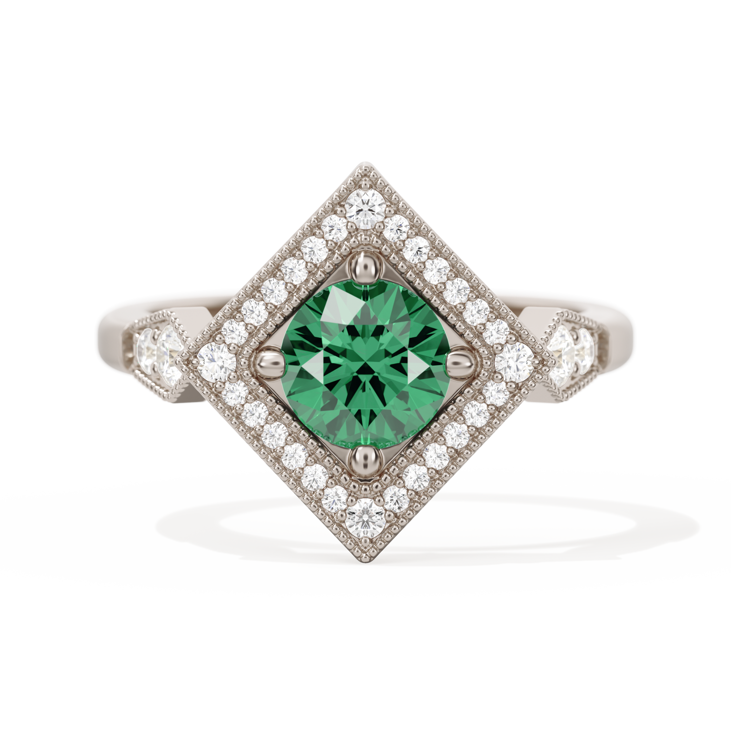 Diamond Shape Halo Round