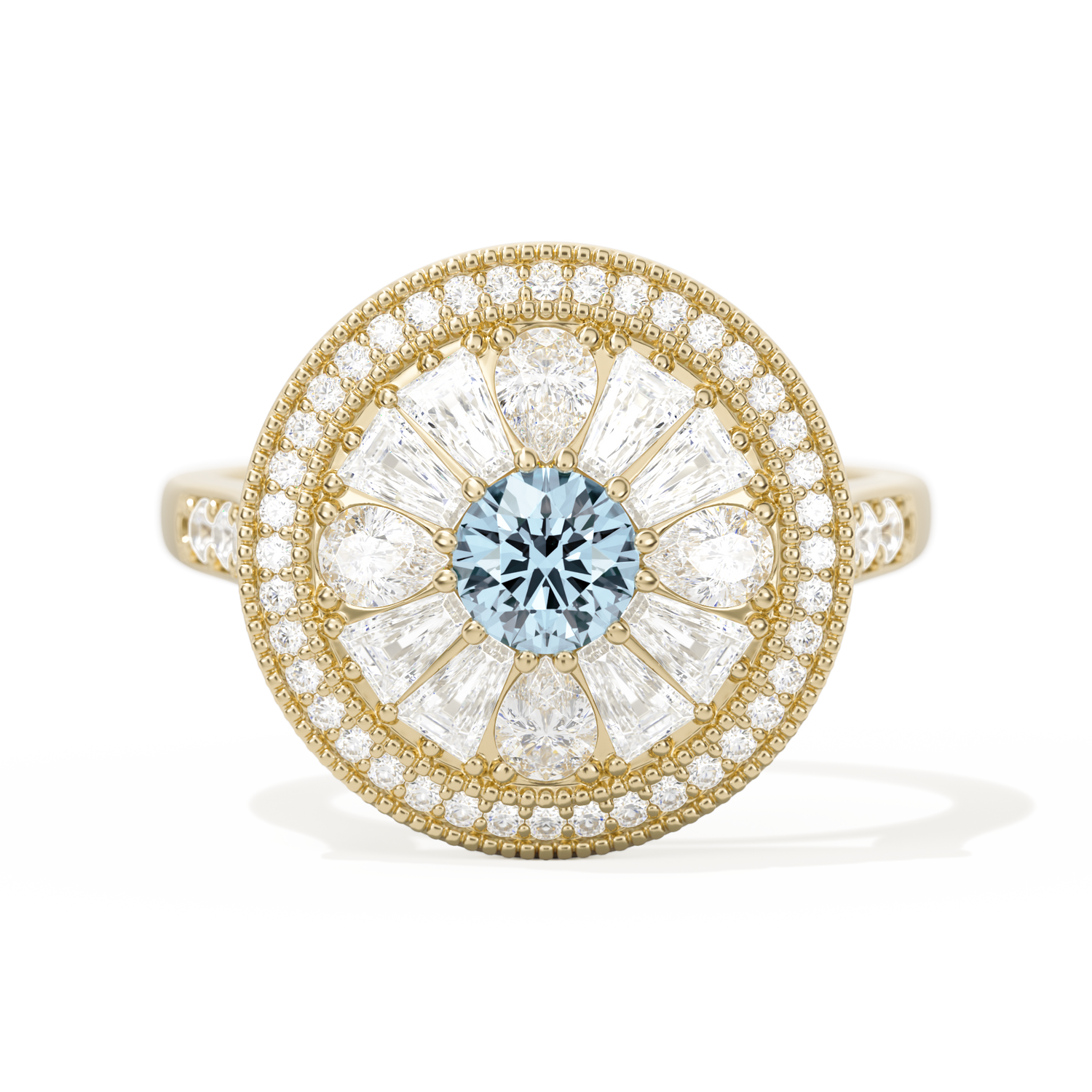 Pear & Baguette Round with Halo