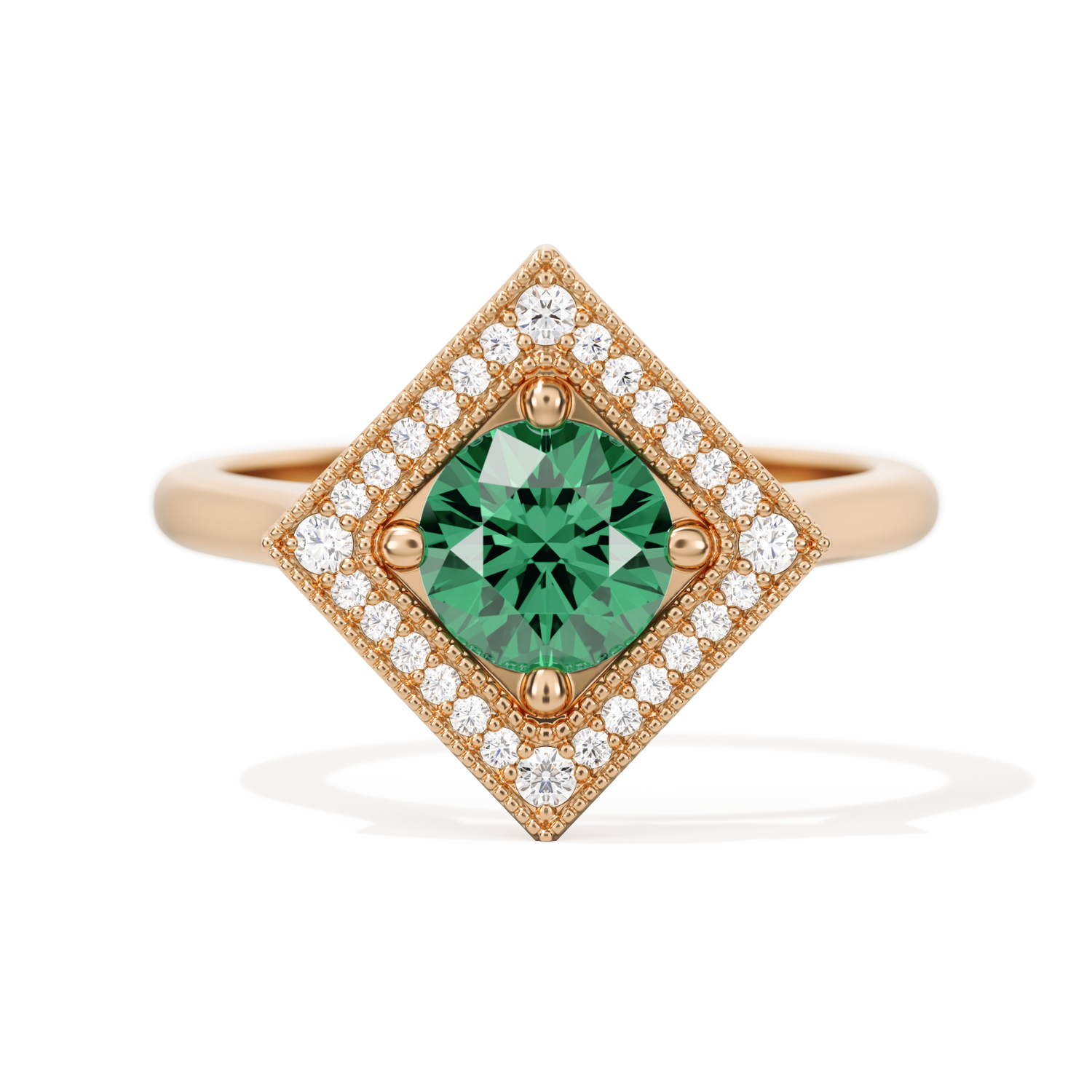 Diamond Shape Halo Round