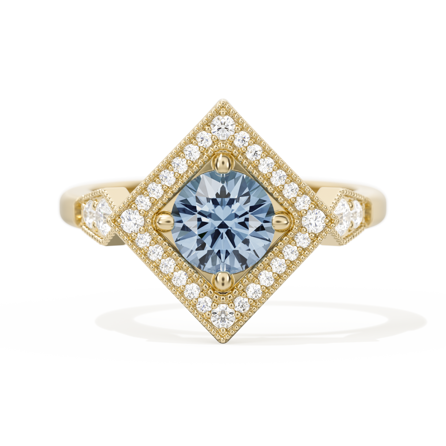 Diamond Shape Halo Round