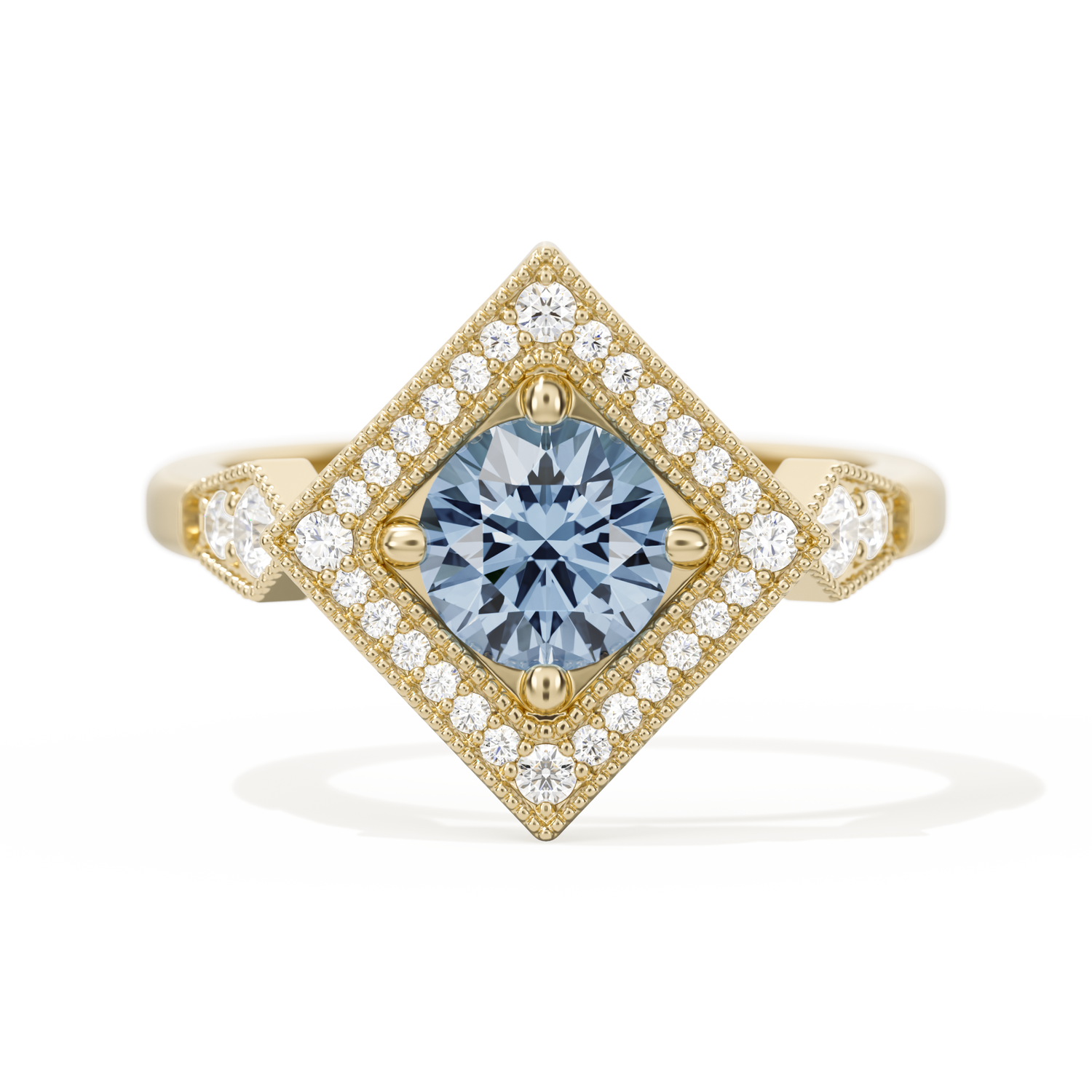 Diamond Shape Halo Round