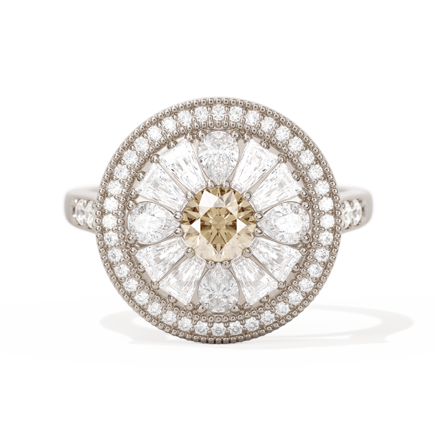 Pear & Baguette Round with Halo