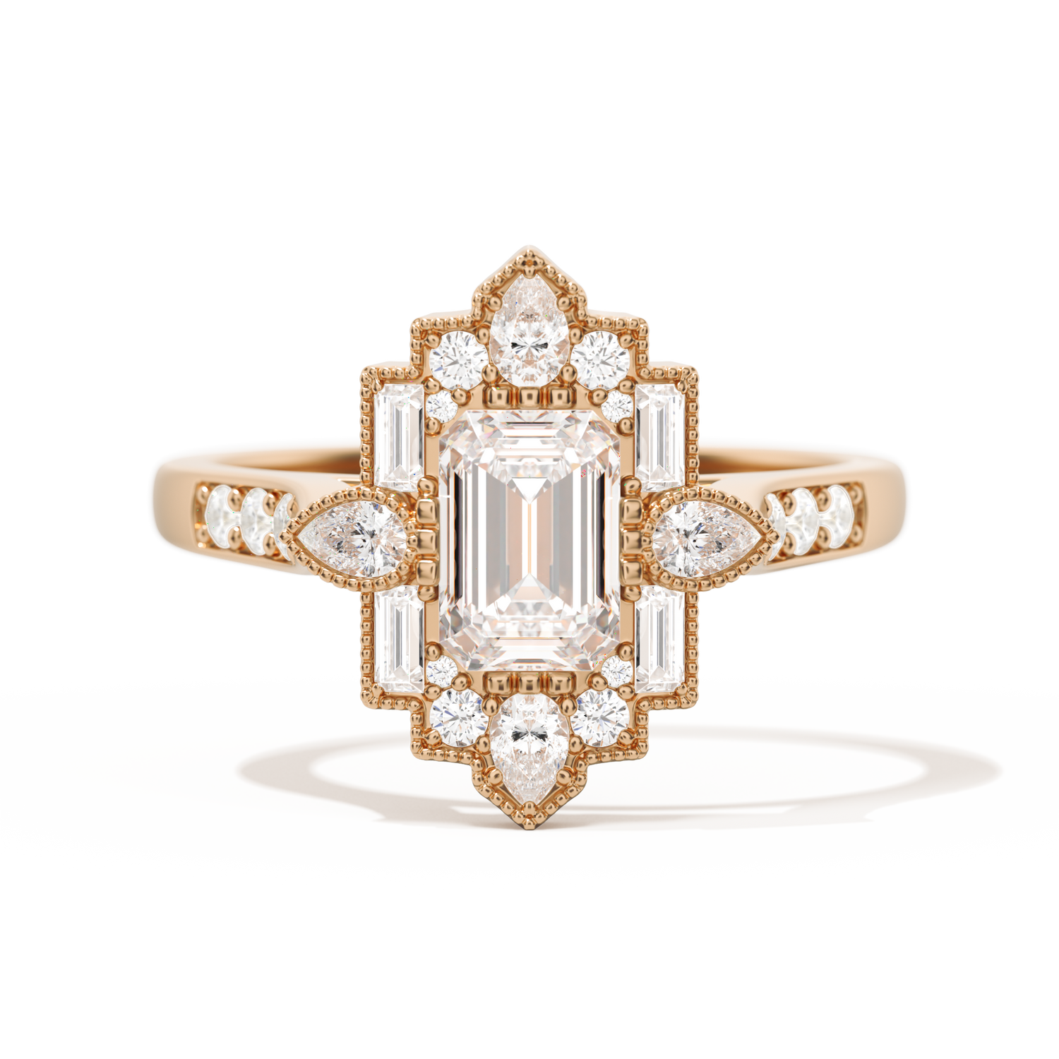 Pear Deco with 6x4 Emerald Cut