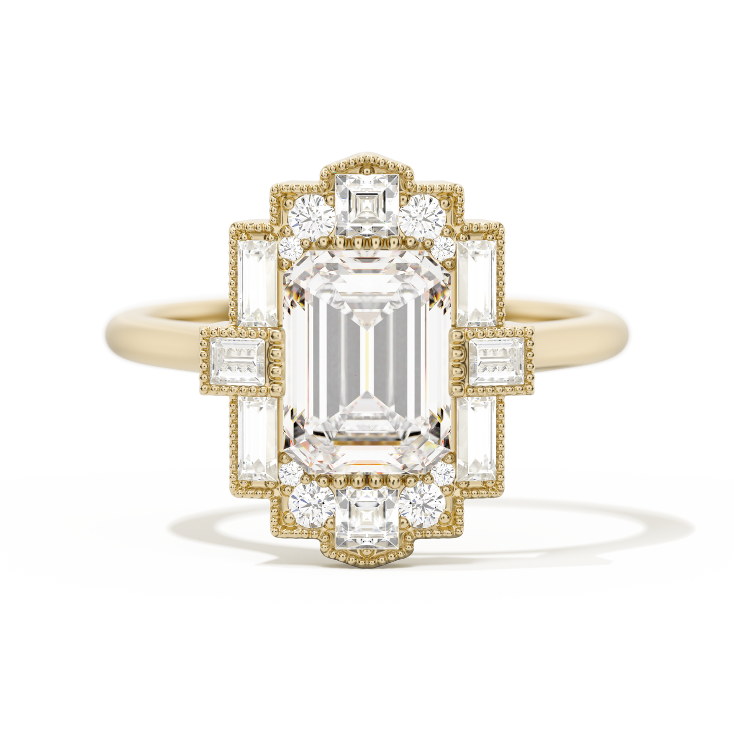 Rectangular Deco with 8x6 Emerald Cut