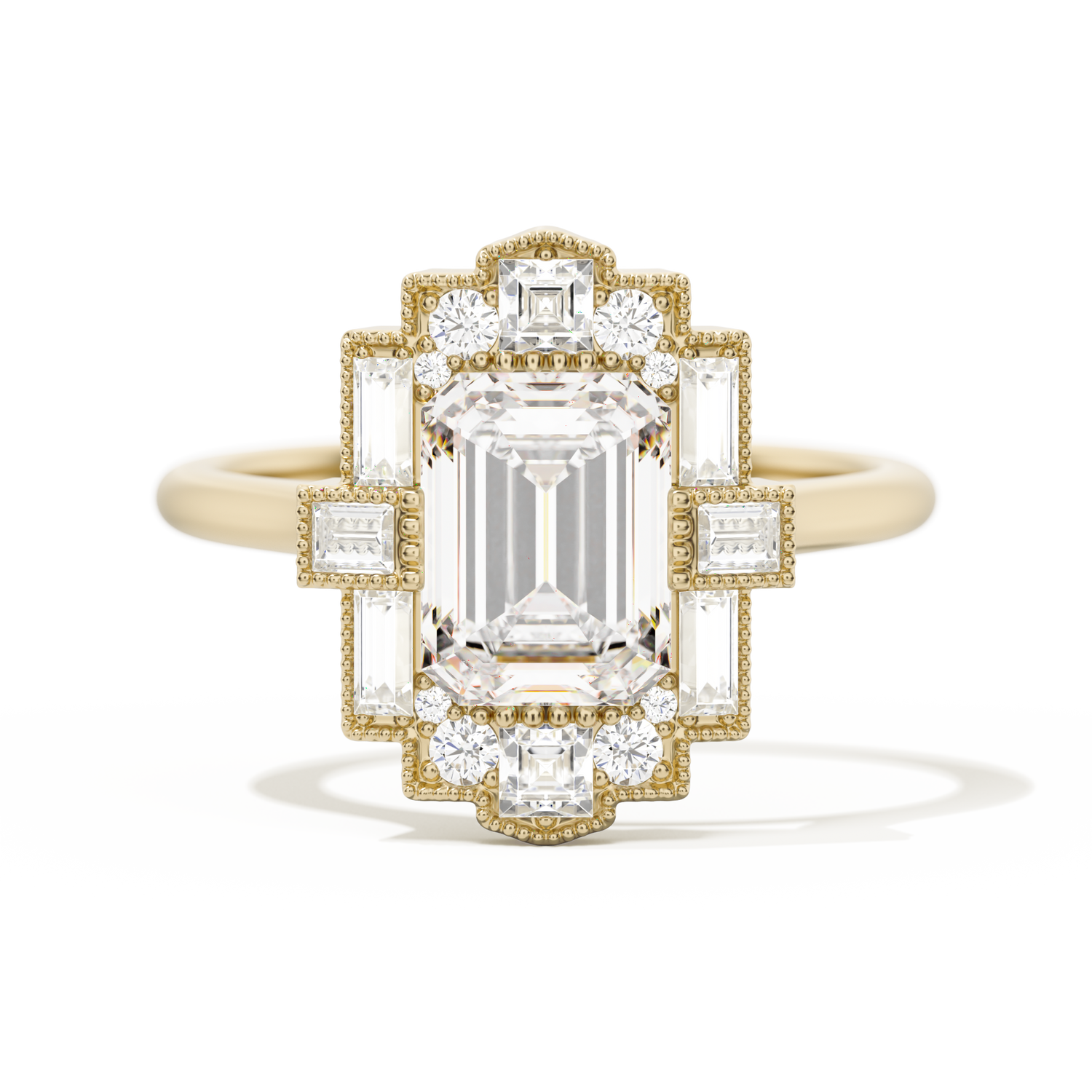 Rectangular Deco with 8x6 Emerald Cut
