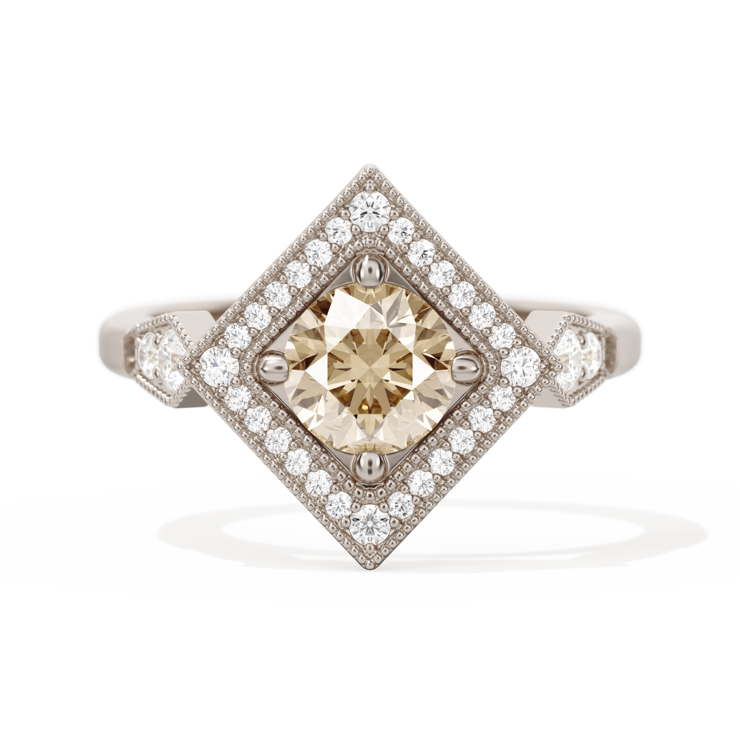 Diamond Shape Halo Round