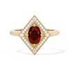 Diamond Shape Halo Oval