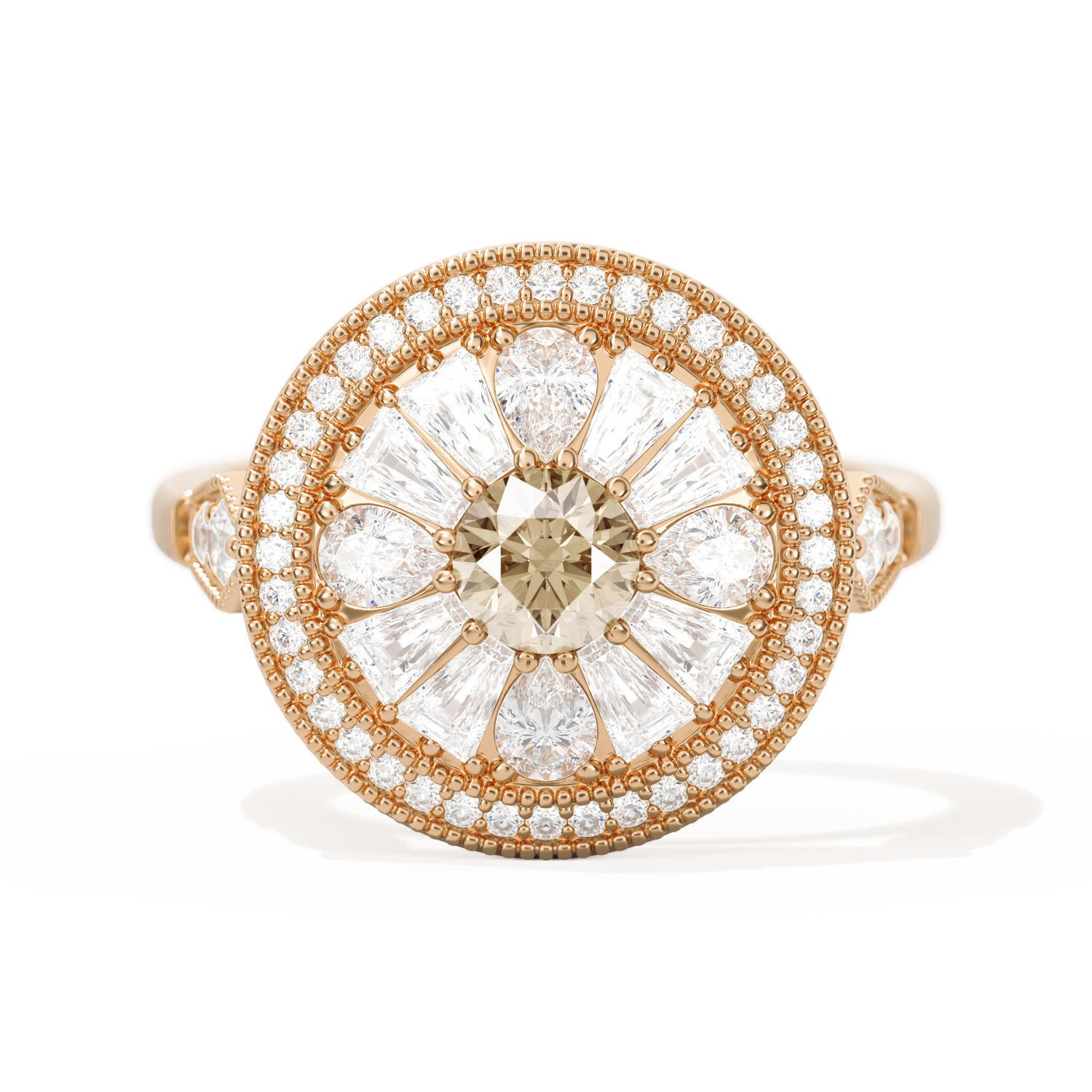 Pear & Baguette Round with Halo