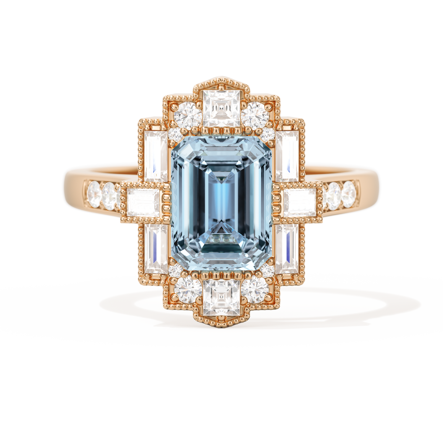 Rectangular Deco with 8x6 Emerald Cut