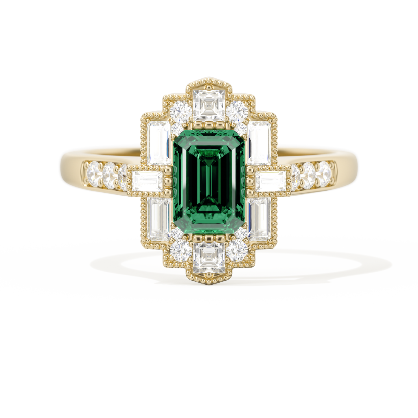 Rectangular Deco with 6x4 Emerald Cut