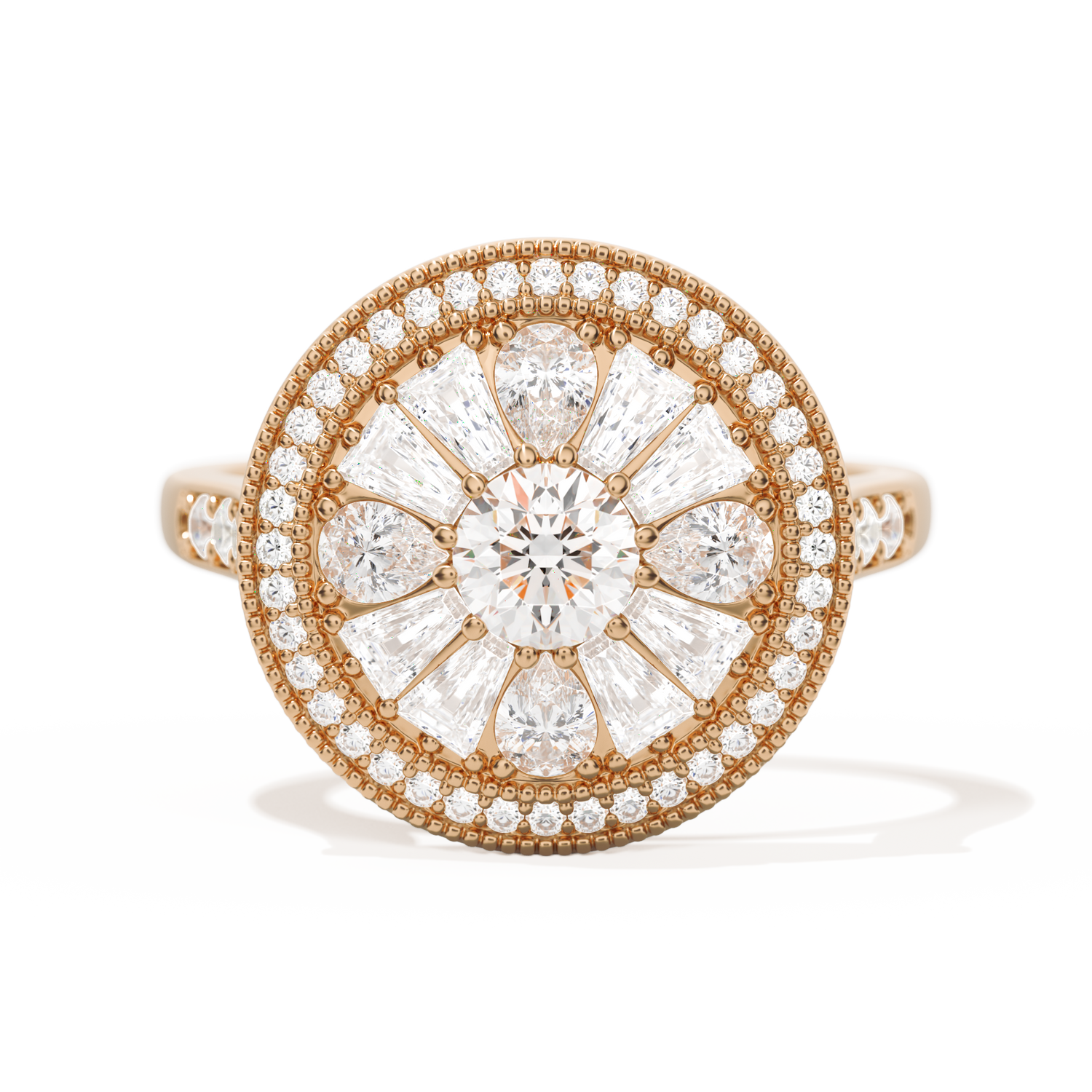 Pear & Baguette Round with Halo