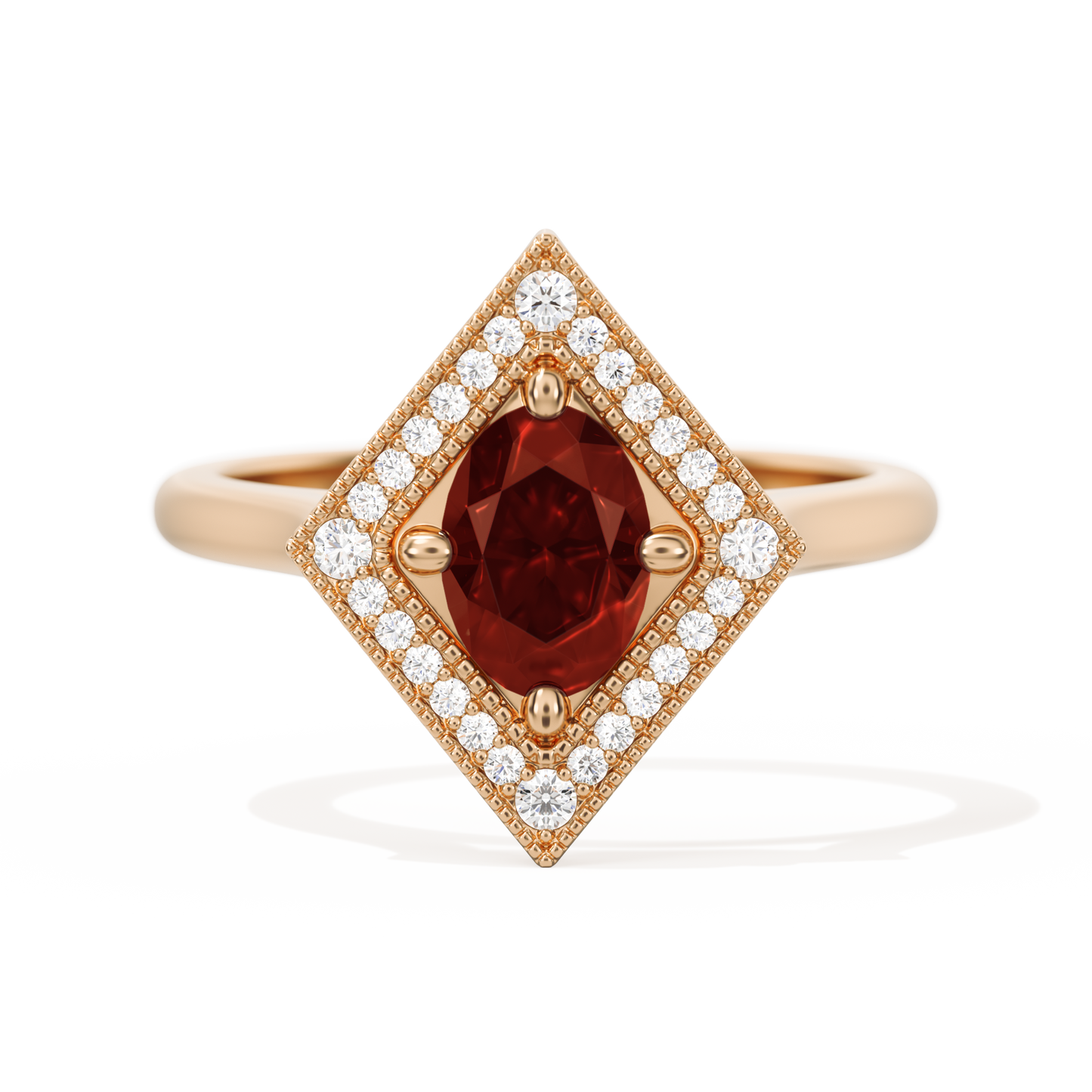 Diamond Shape Halo Oval