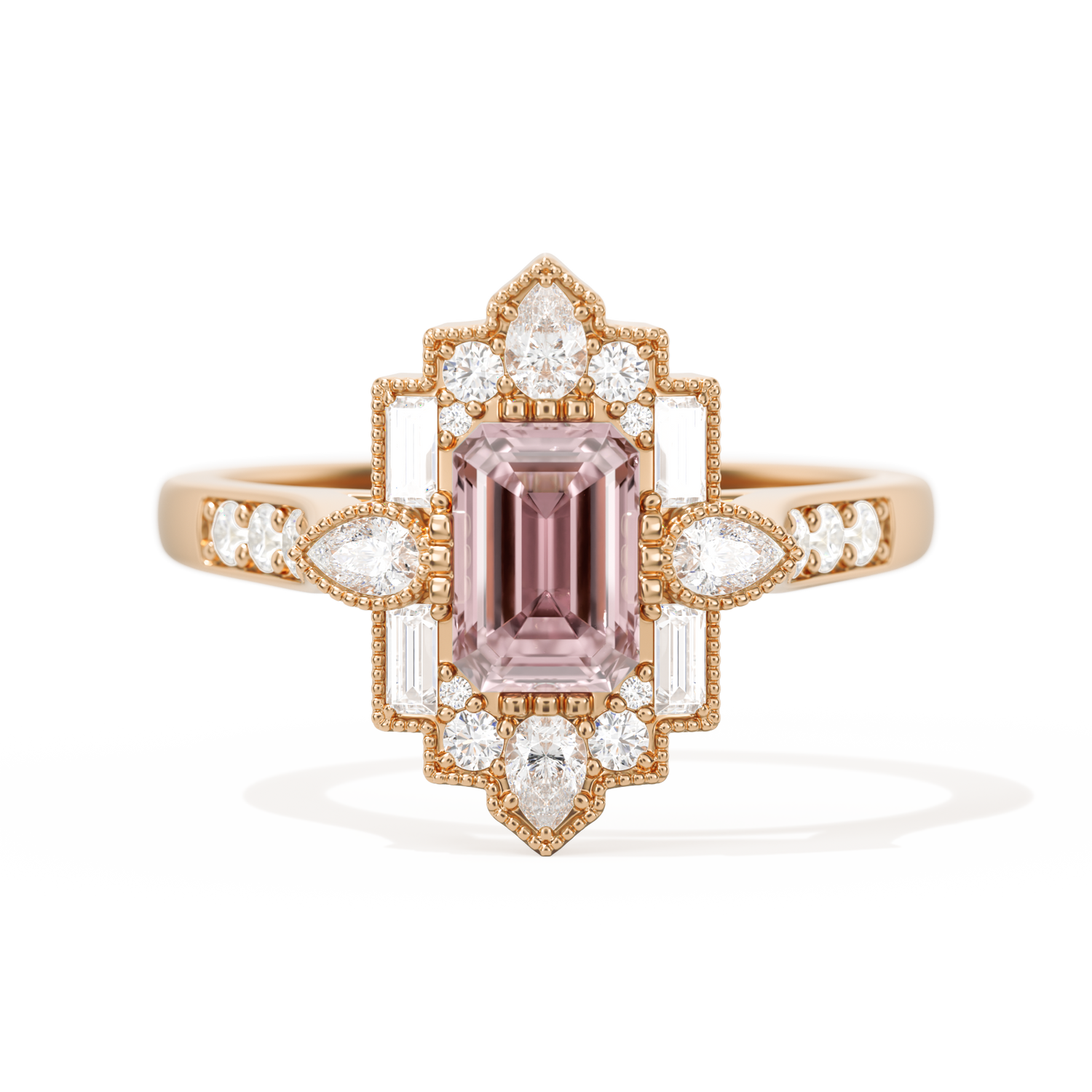 Pear Deco with 6x4 Emerald Cut