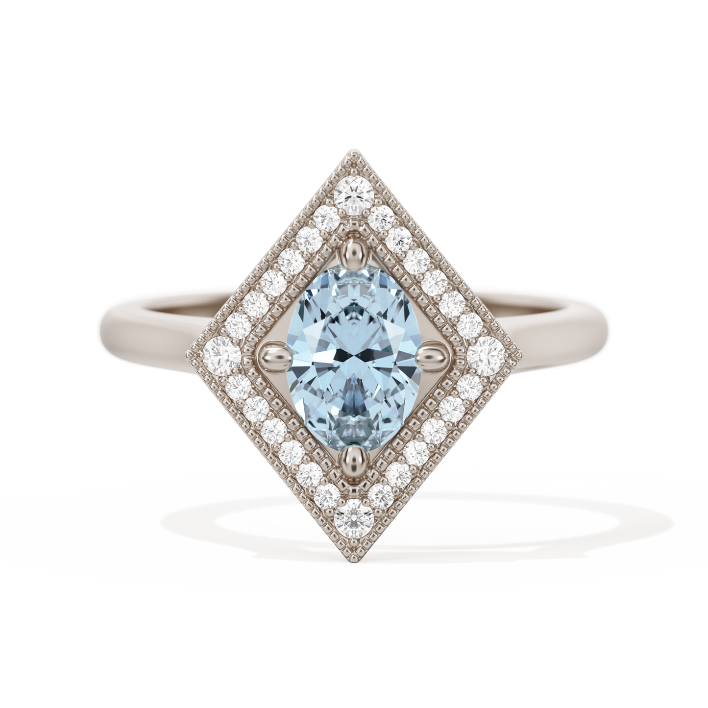 Diamond Shape Halo Oval