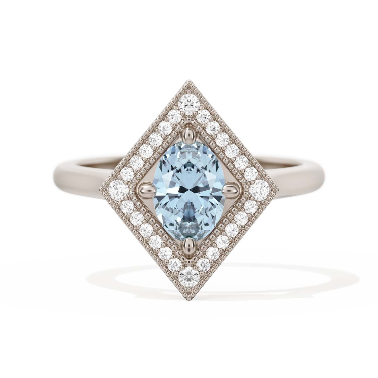 Diamond Shape Halo Oval