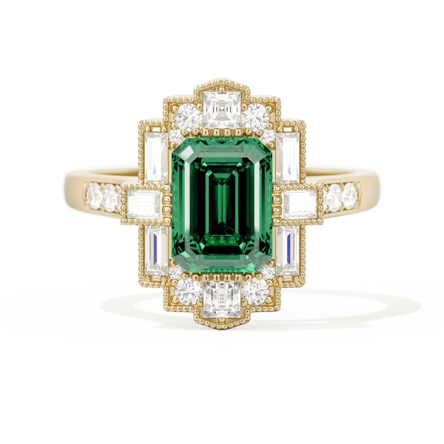 Rectangular Deco with 8x6 Emerald Cut