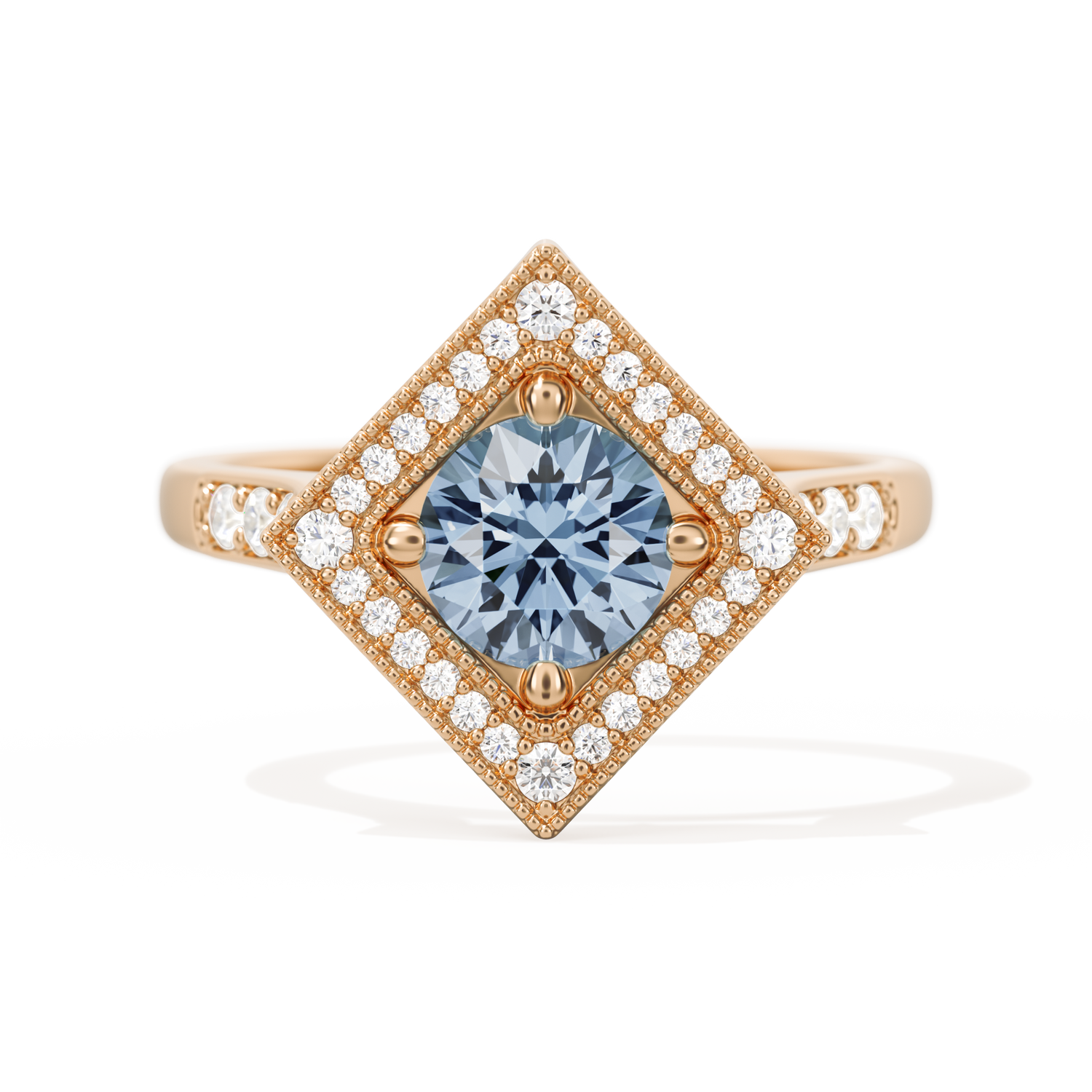 Diamond Shape Halo Round