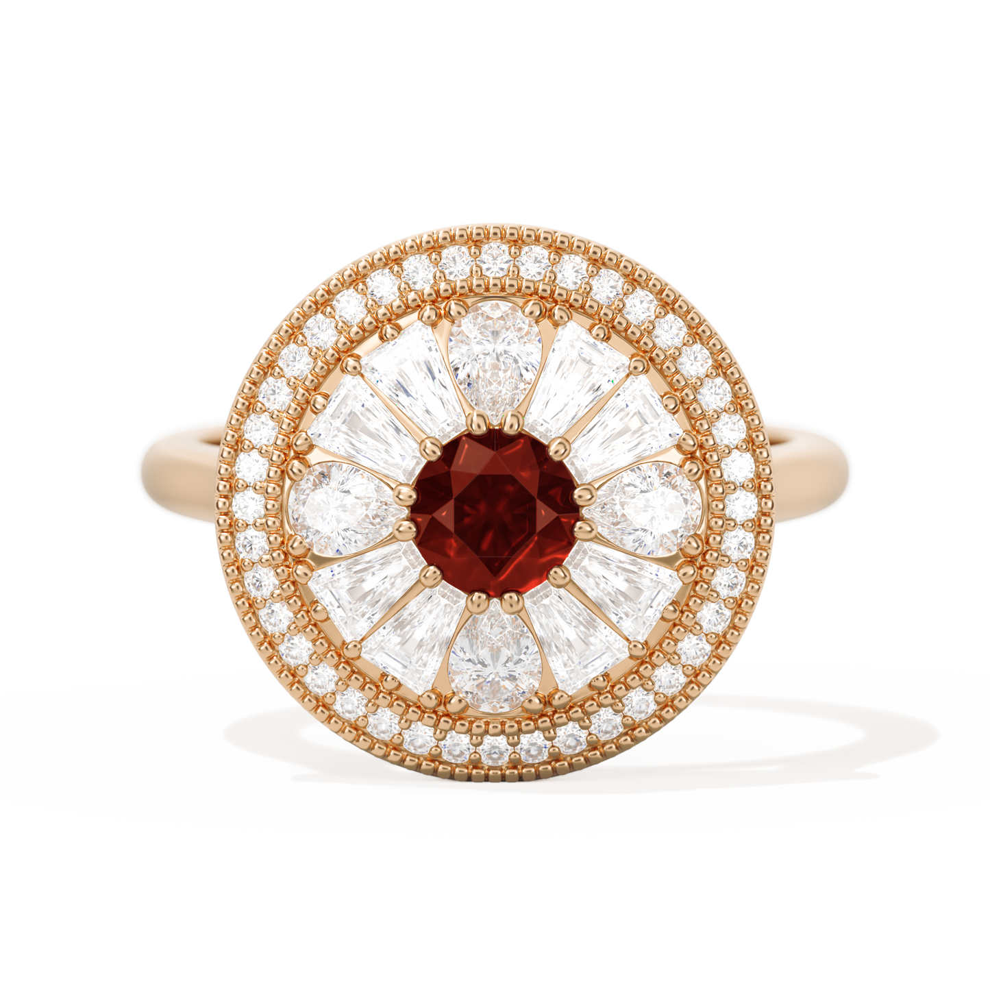 Pear & Baguette Round with Halo