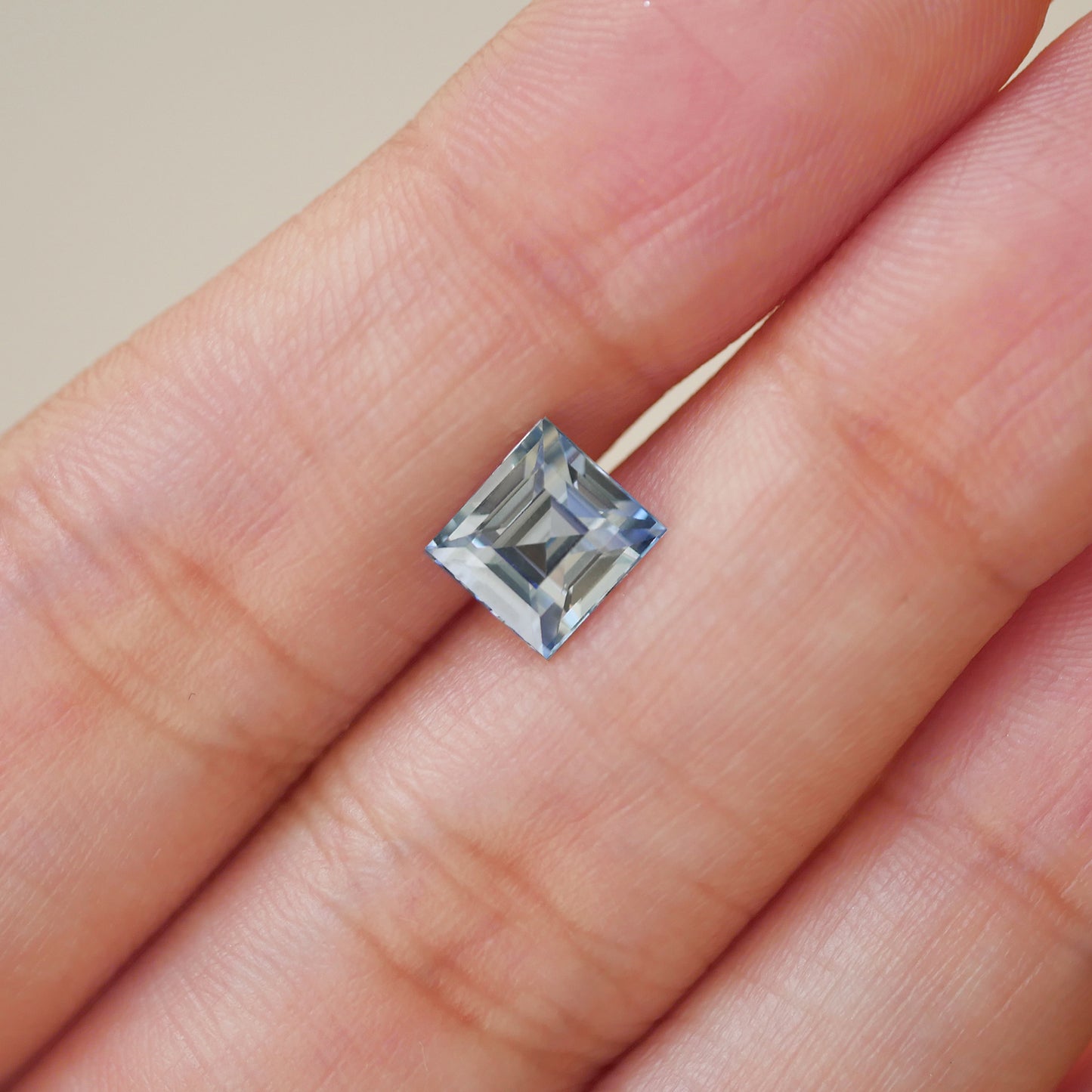 2.20 Carre Cut Blue White Bi-Color Sapphire