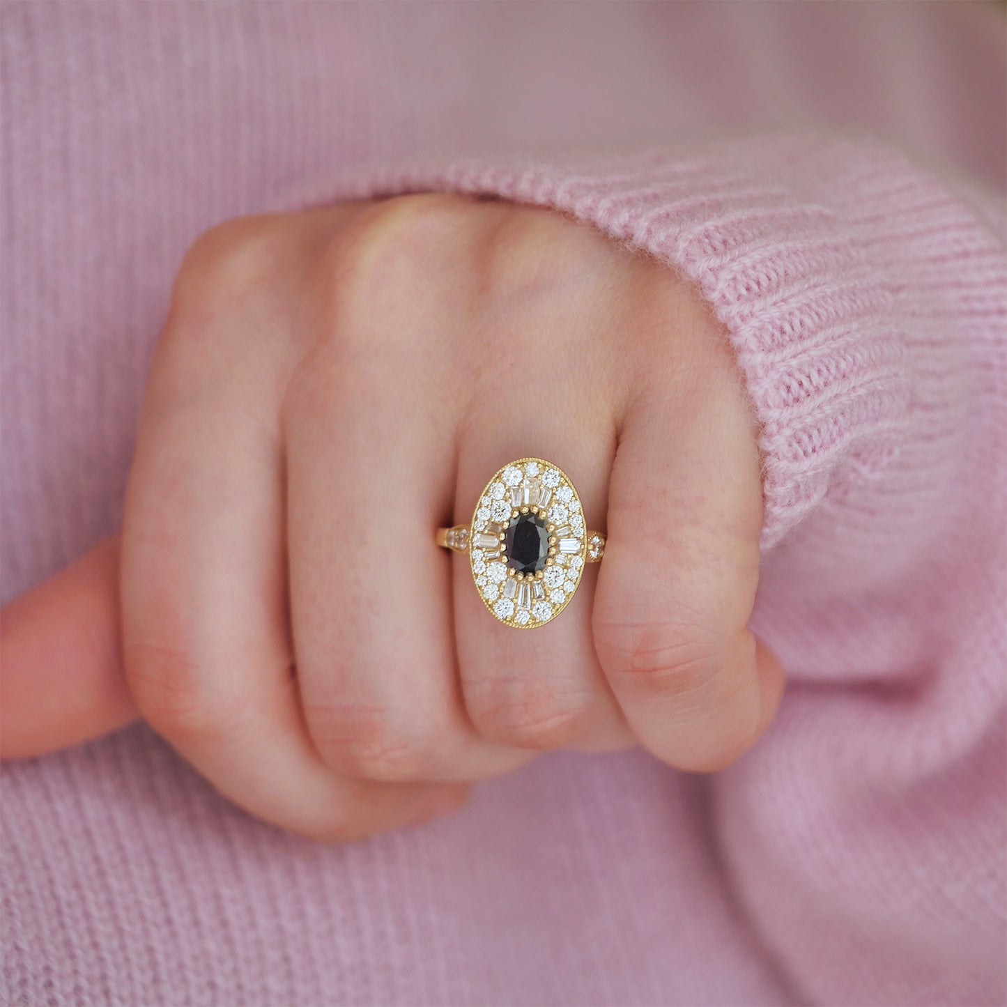 Custom Oval Shape Ballerina Oval Diamond Mosaic Ring