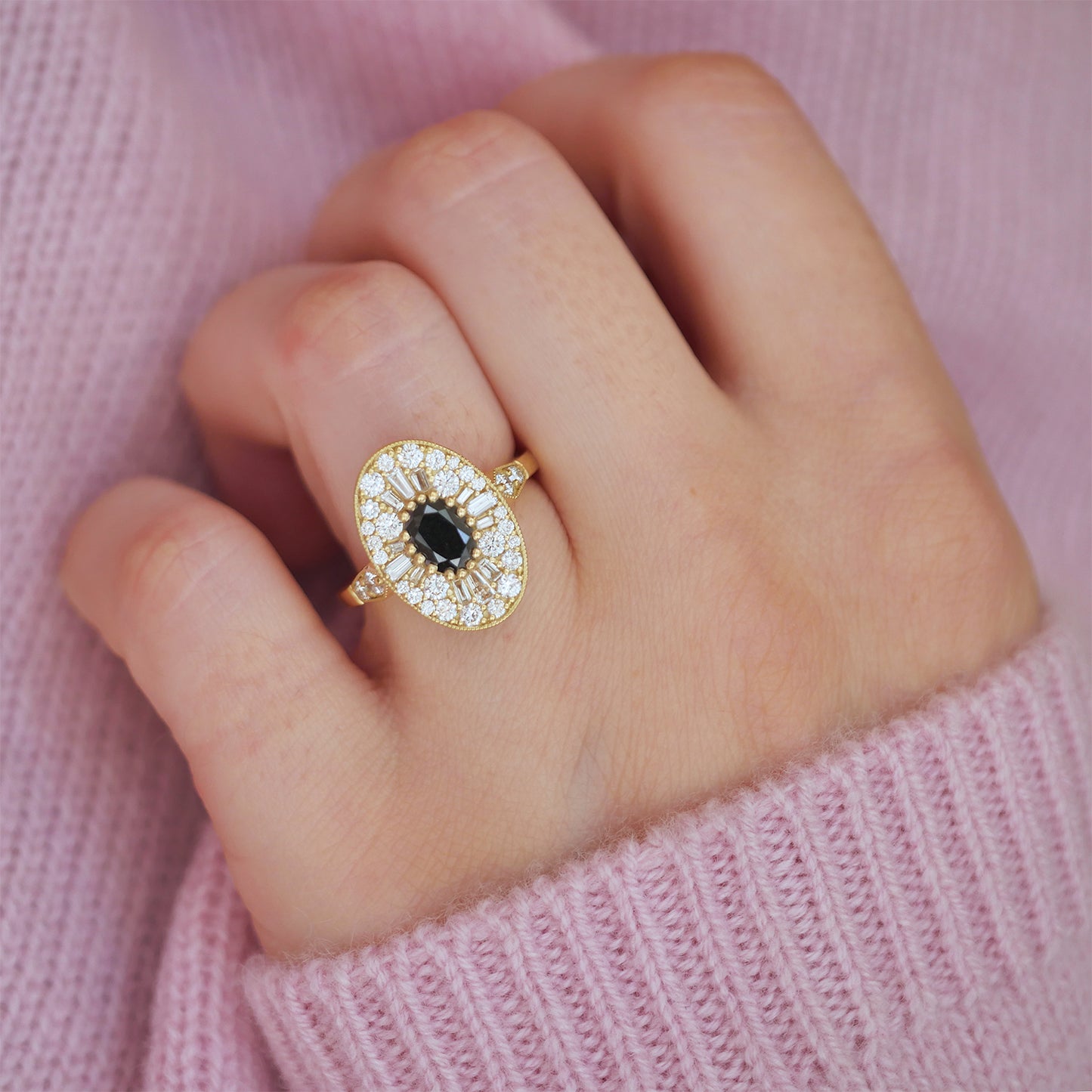 Custom Oval Shape Ballerina Oval Diamond Mosaic Ring