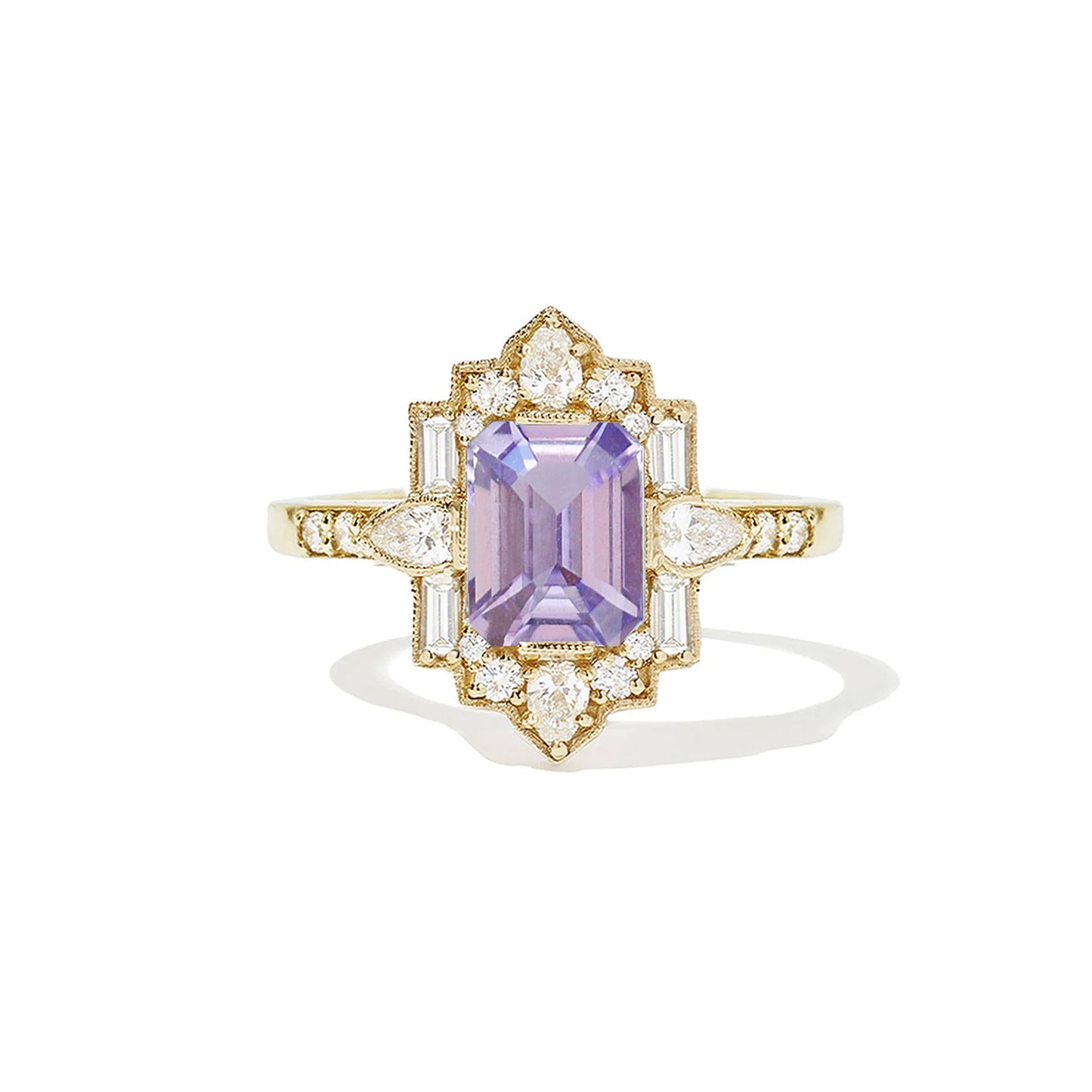 1.56 ctw Emerald Cut Violet Purple Sapphire