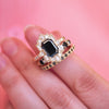 Custom Deco Emerald & Pear Black Diamond Set