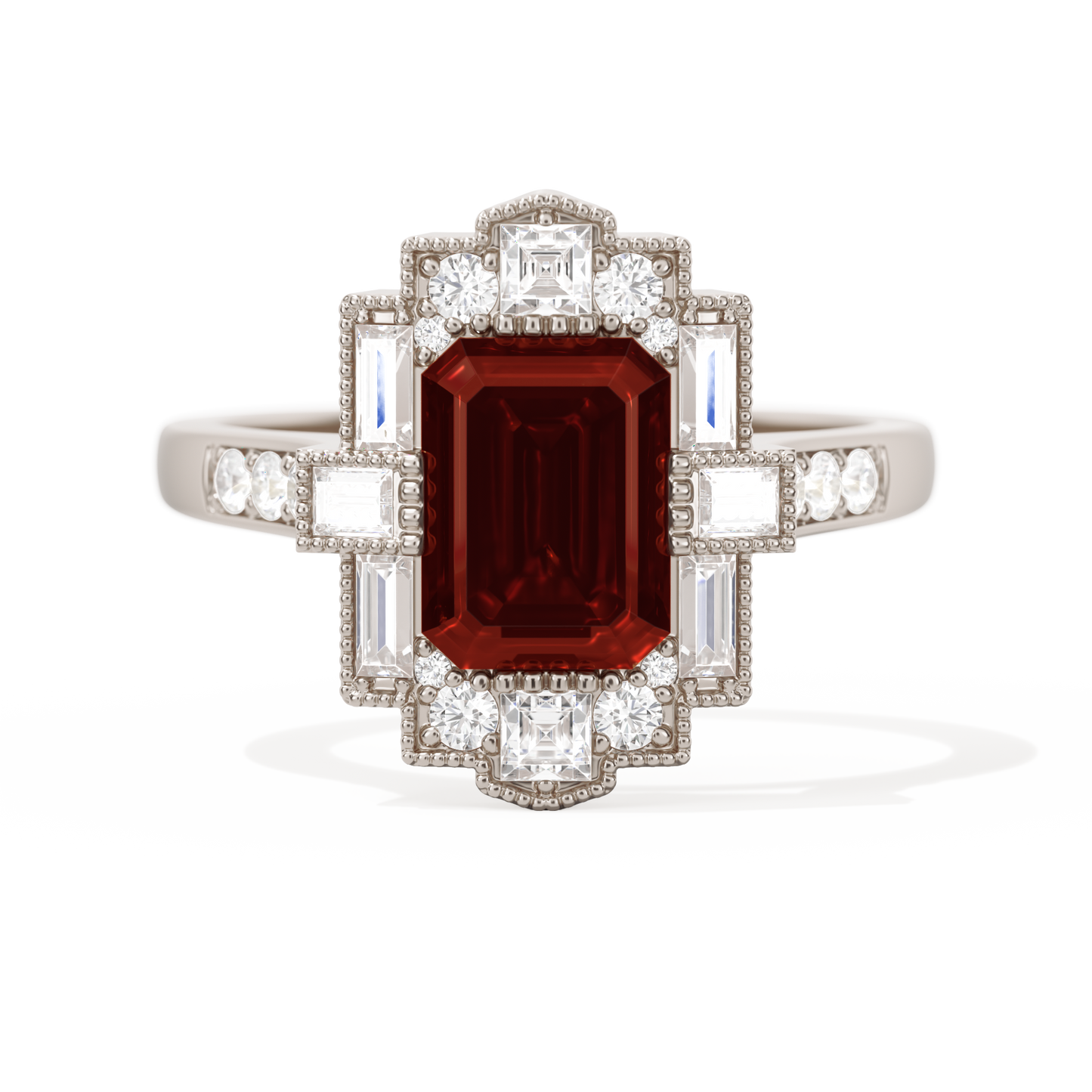 Rectangular Deco with 8x6 Emerald Cut