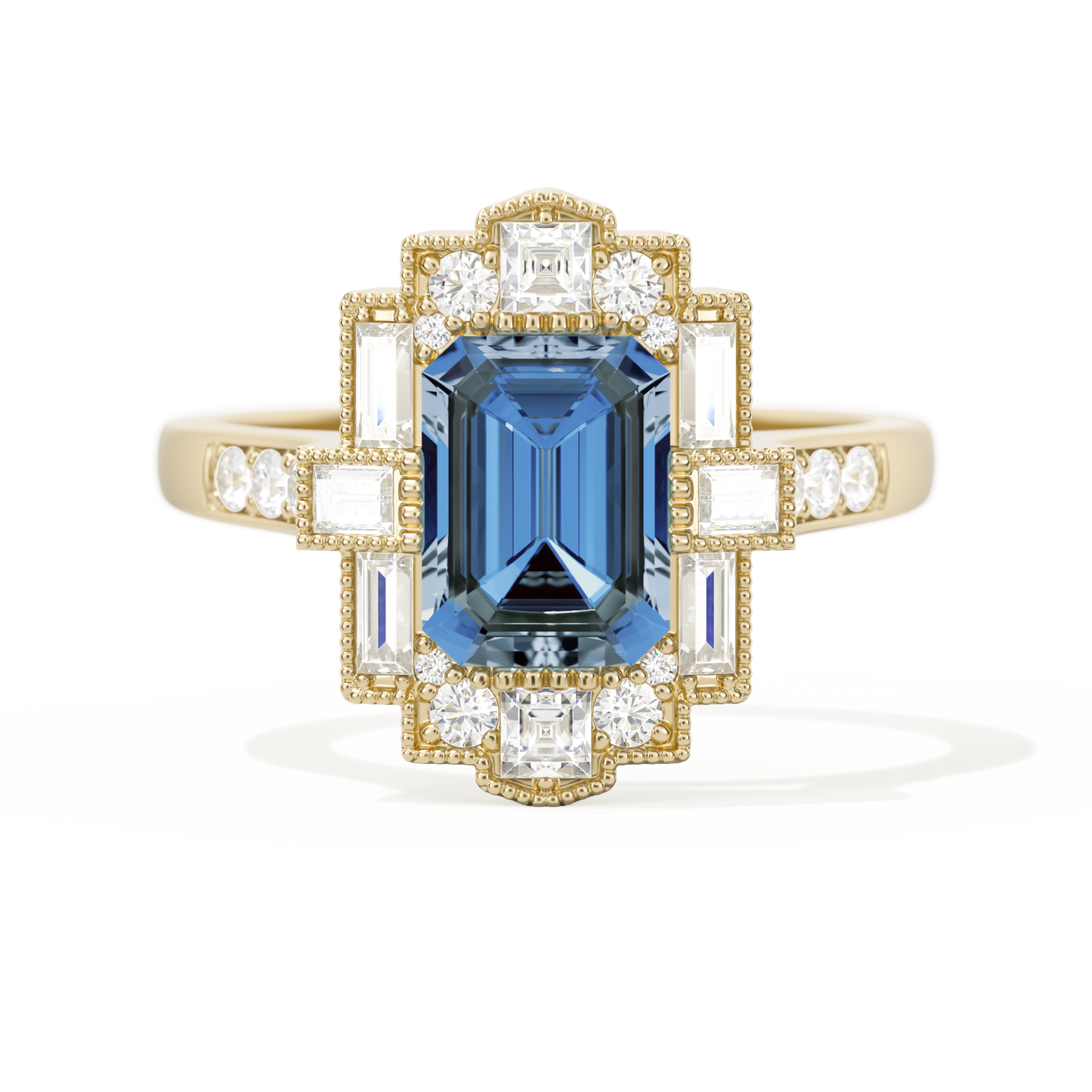 Rectangular Deco with 8x6 Emerald Cut