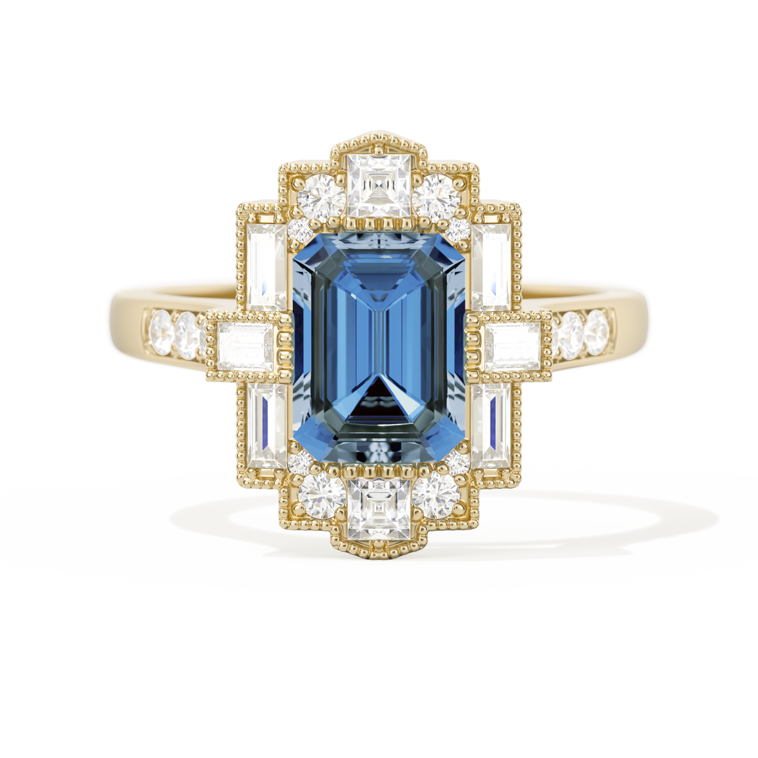 Rectangular Deco with 8x6 Emerald Cut