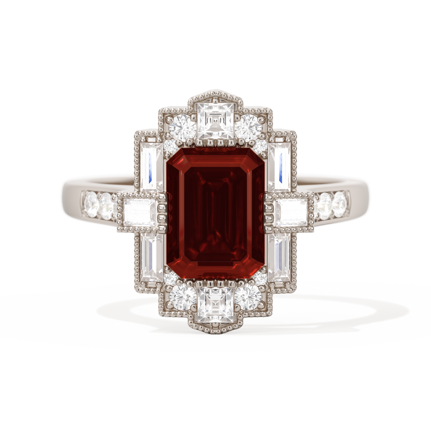 Rectangular Deco with 8x6 Emerald Cut