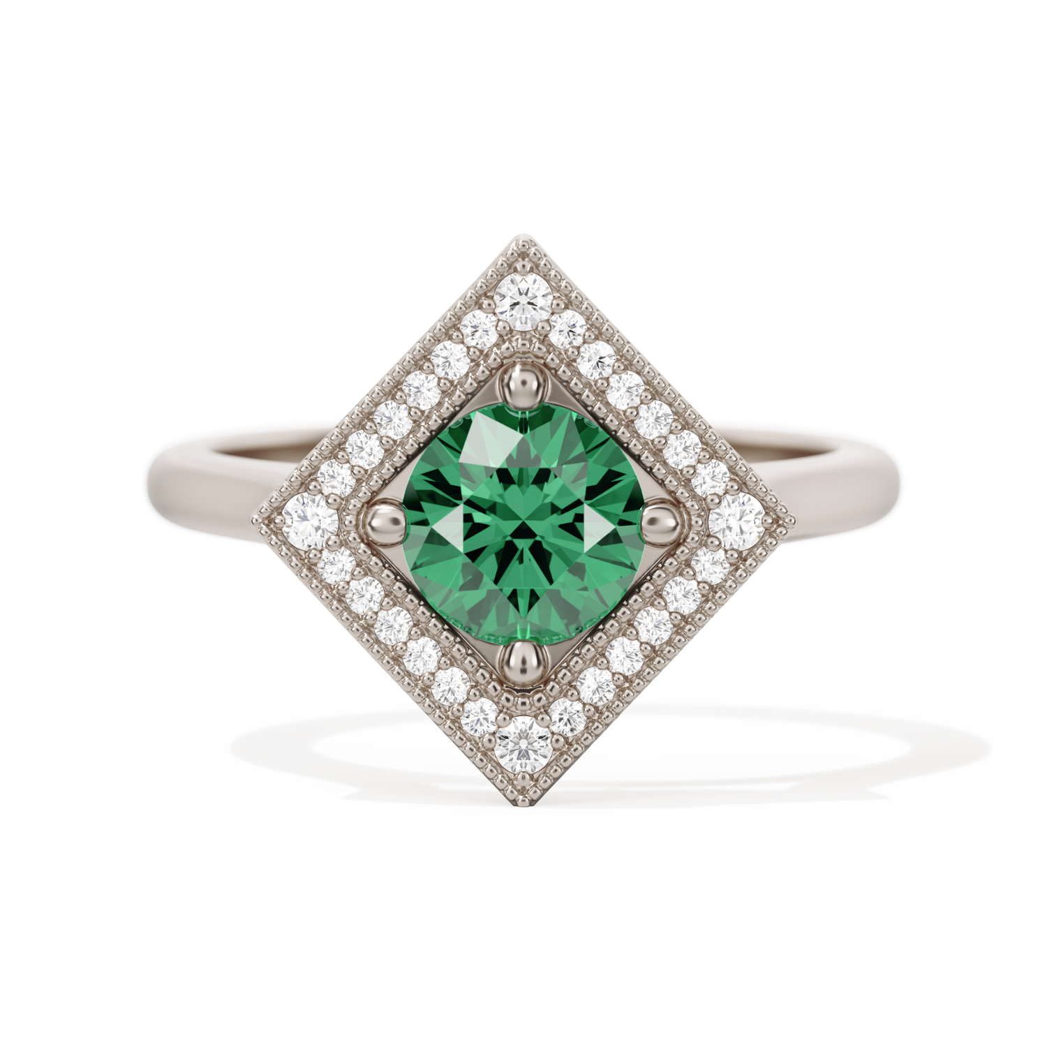 Diamond Shape Halo Round