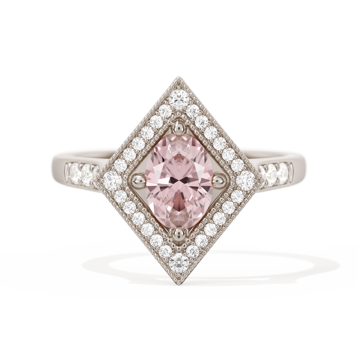 Diamond Shape Halo Oval