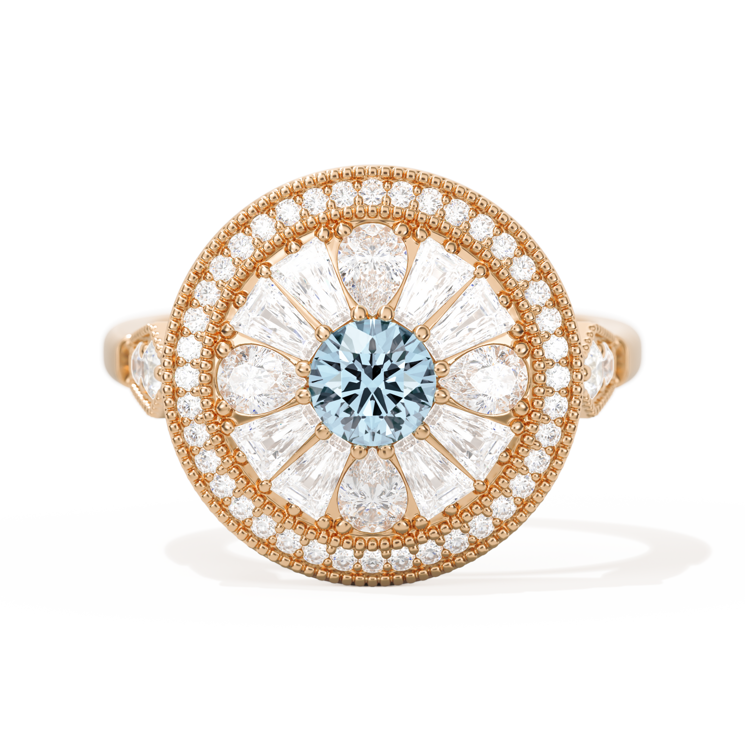 Pear & Baguette Round with Halo