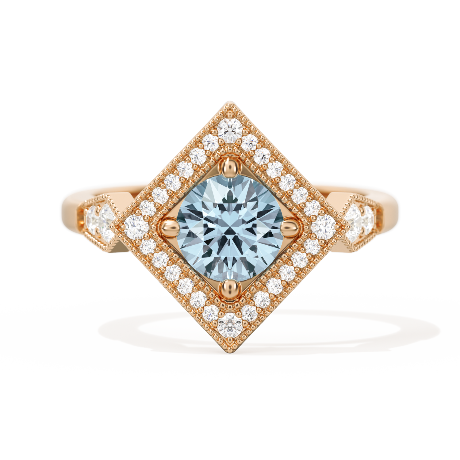 Diamond Shape Halo Round