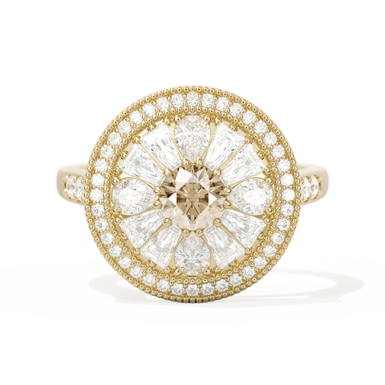 Pear & Baguette Round with Halo