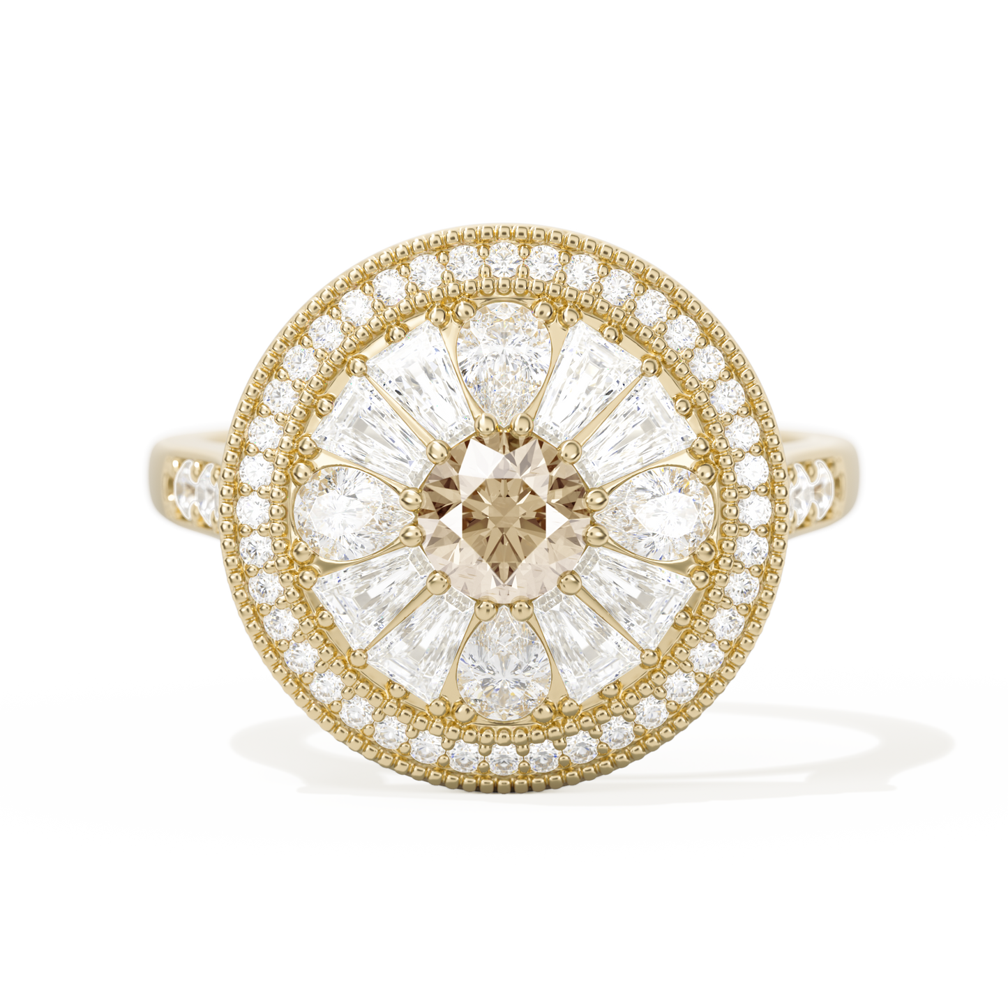 Pear & Baguette Round with Halo